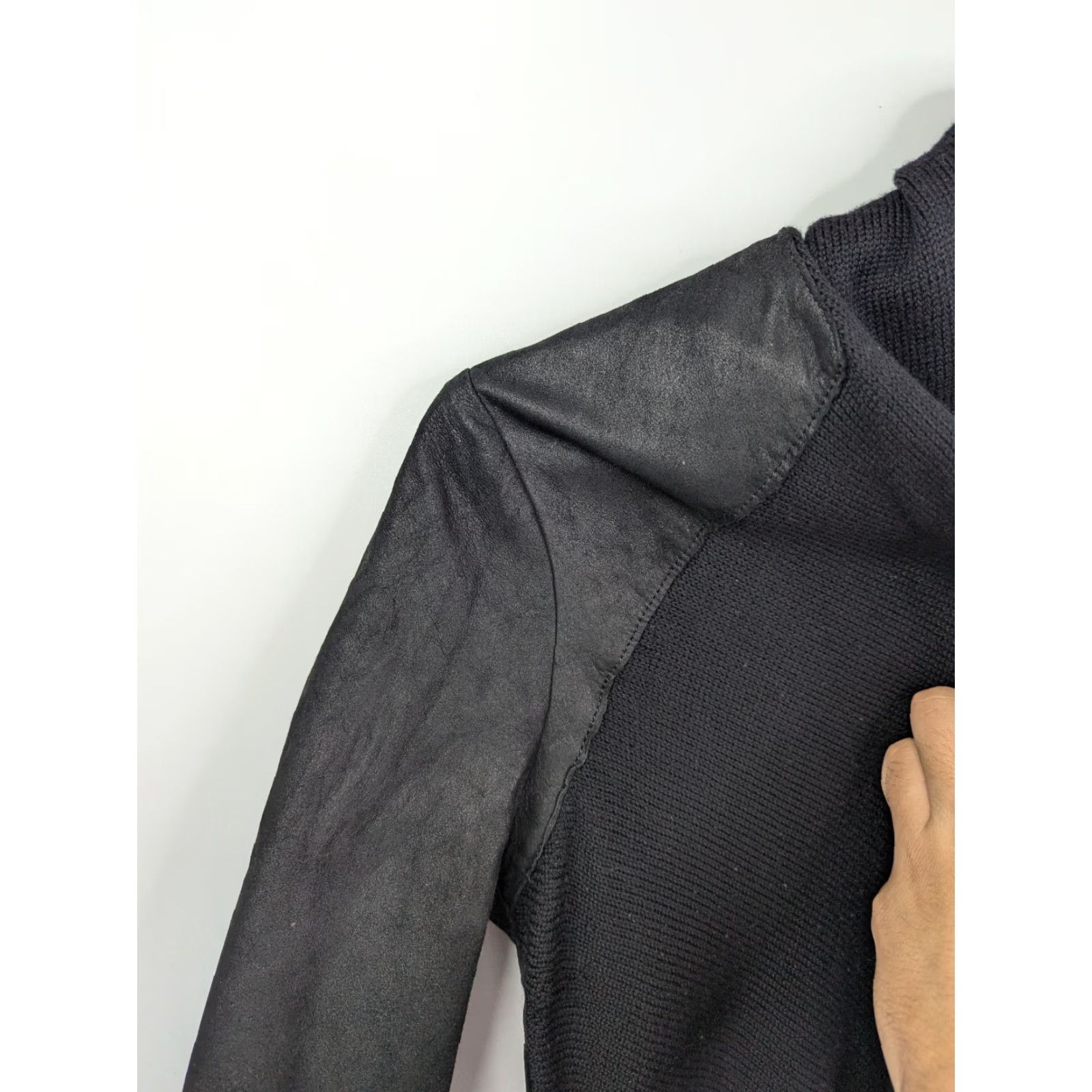 Vince Vince Wrap Suede Wool Drape Jacket Open Front Cardigan Black Womens Size Medium Size M / US 6-8 / IT 42-44 - 4 Thumbnail