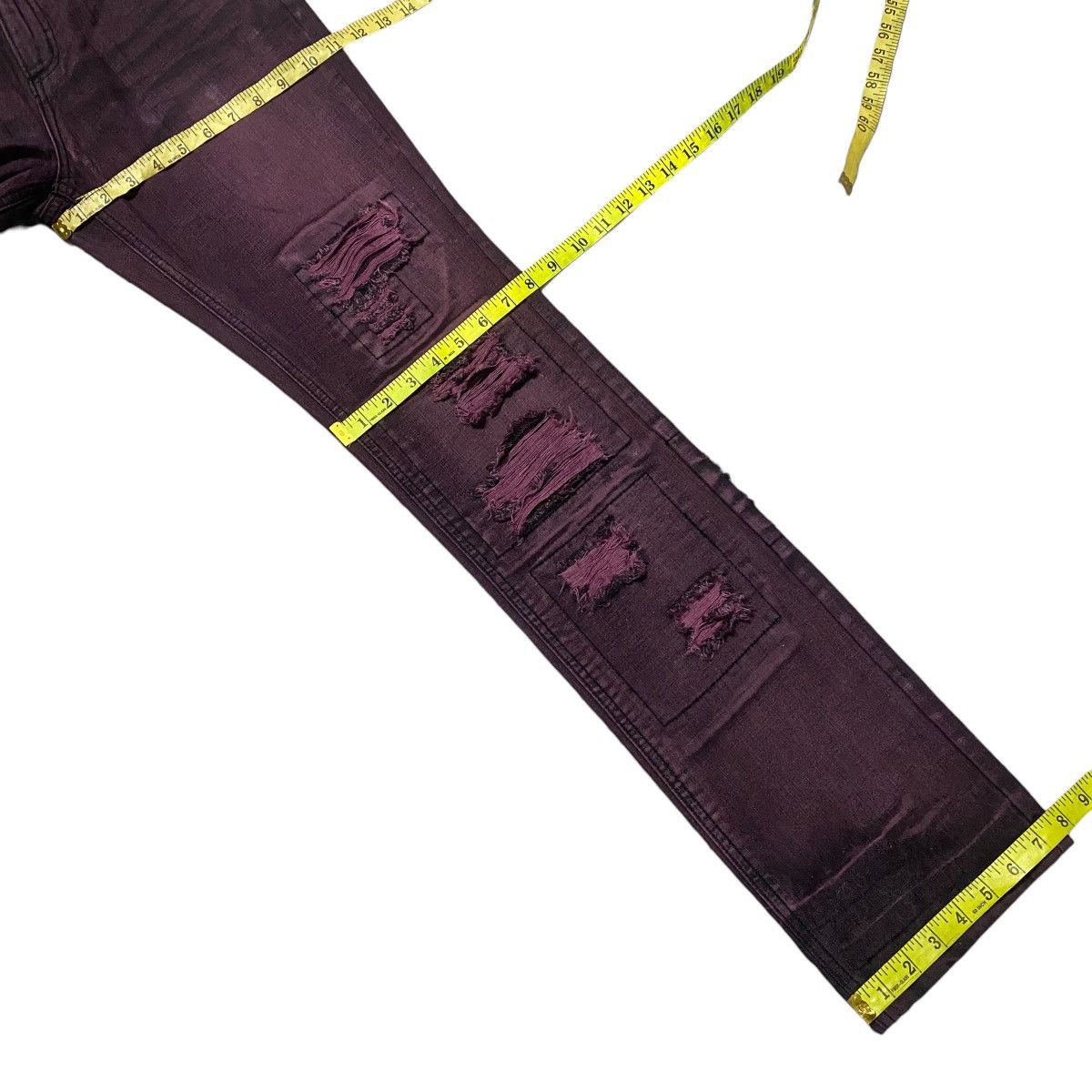Japanese Brand Japanese Brand Saucy Cool Wine Red Distressed Jeans Size US 32 / EU 48 - 21 Thumbnail