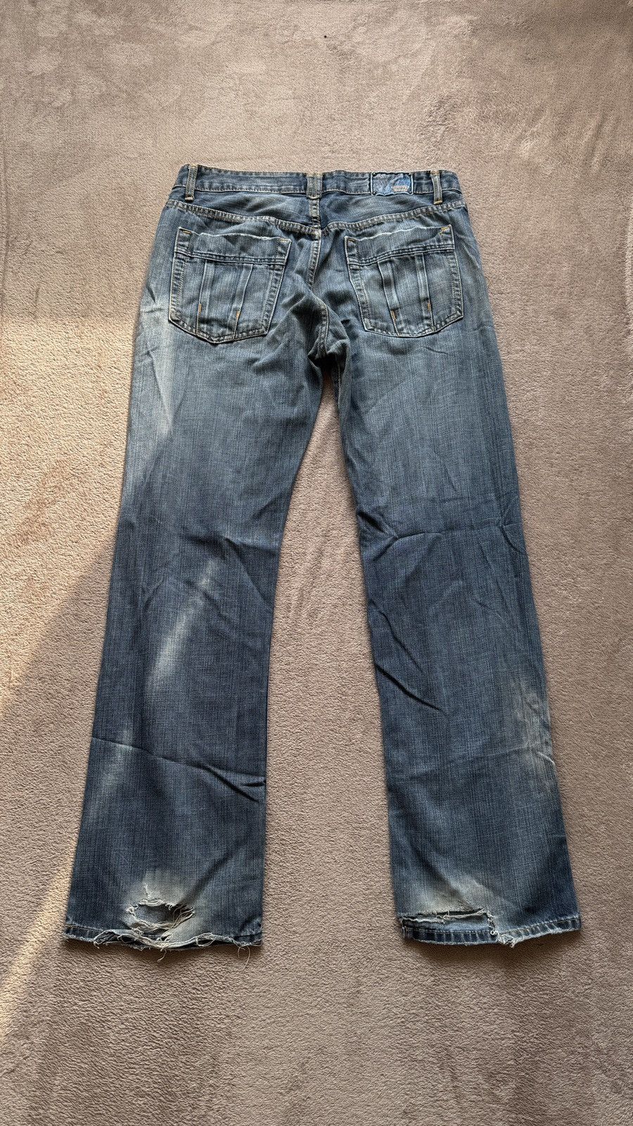 Le Grande Bleu (L.G.B.) Diesel Y2K vintage faded washed denim distressed jeans Size US 32 / EU 48 - 3 Thumbnail