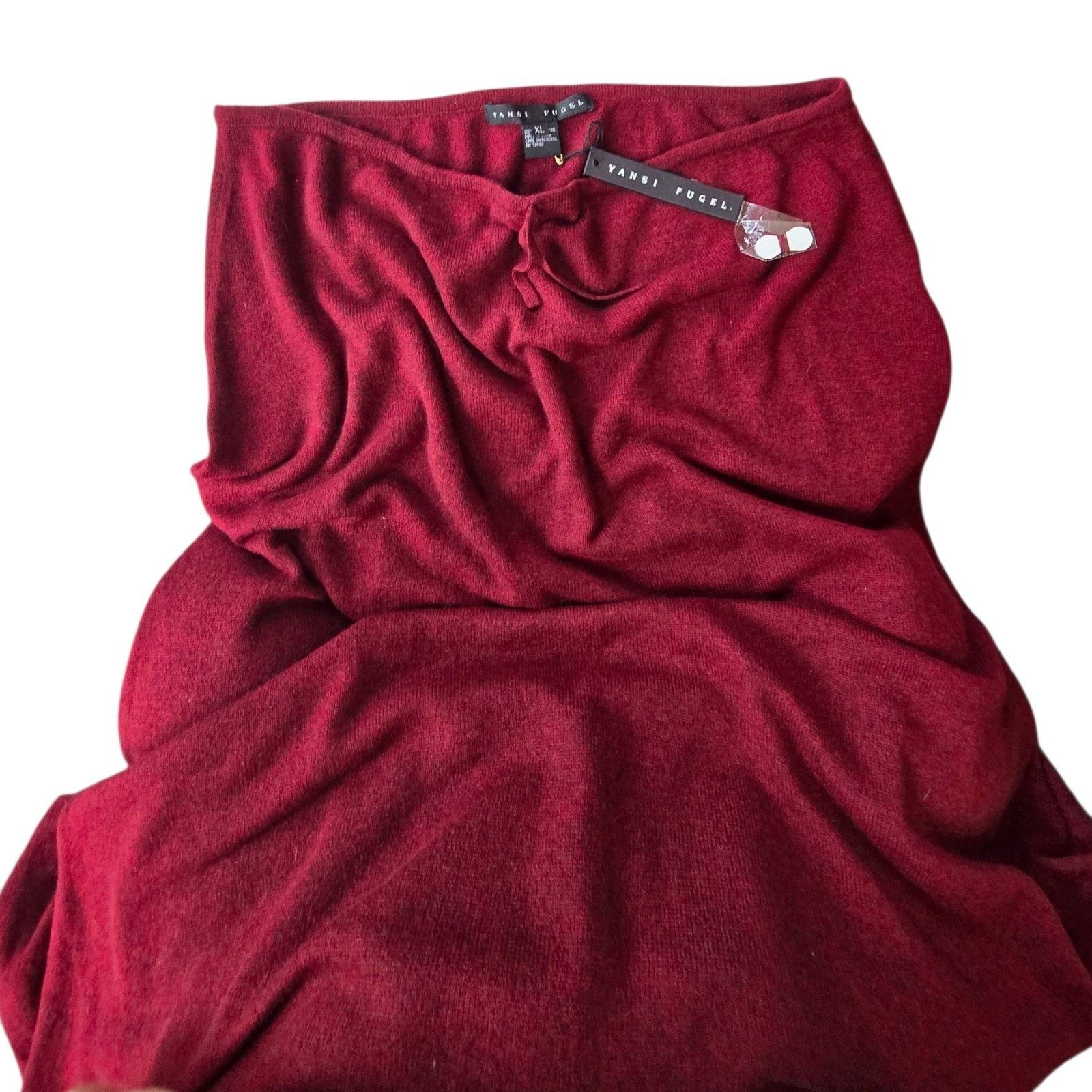 Other Yansi Fugel 100% Cashmere Maxi Skirt Burgundy Wine Size XL Size 40" / US 18 - 8 Thumbnail