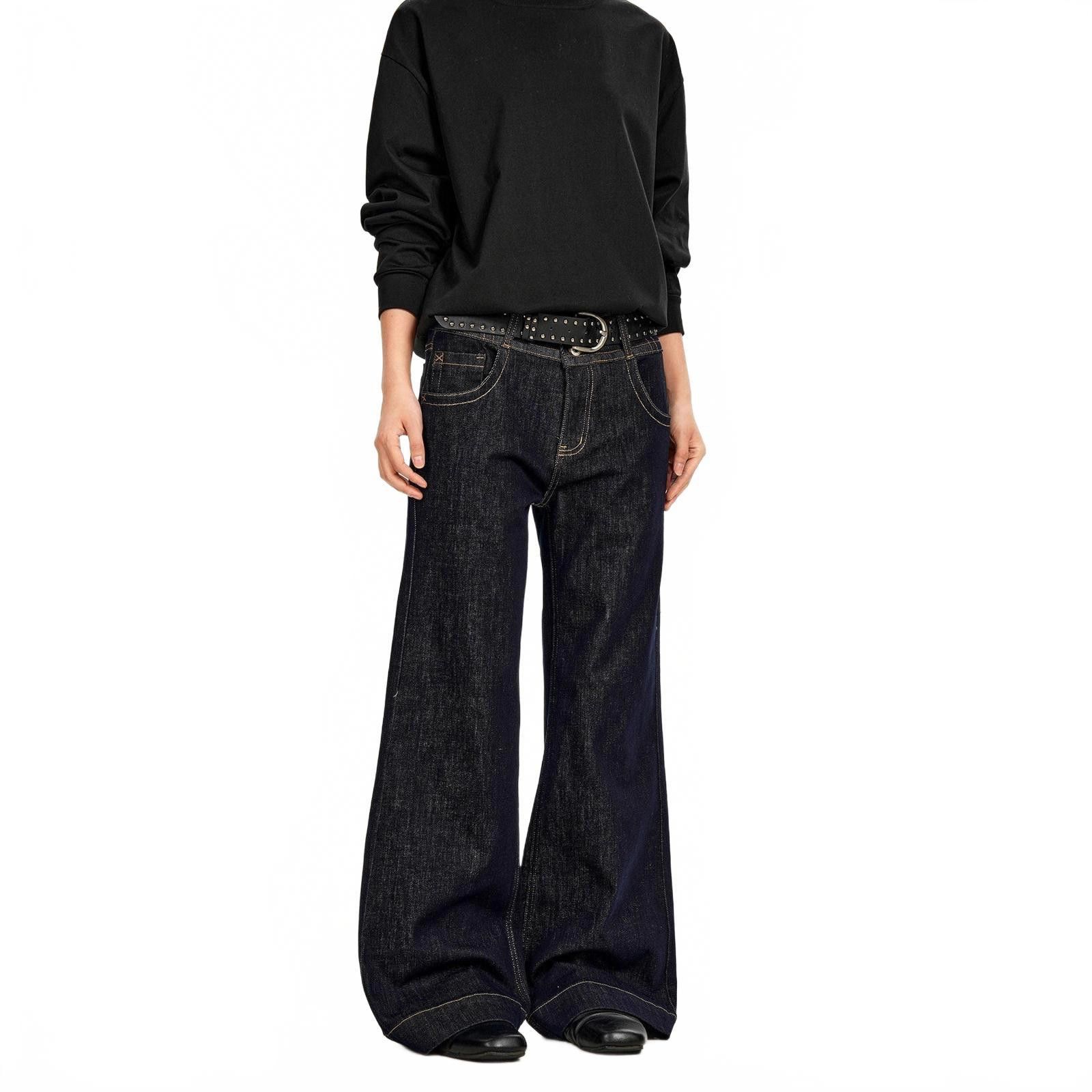 Jean Raw Indigo Slim Wide-Leg Straight Denim Jeans Size US 32 / EU 48 - 1 Thumbnail