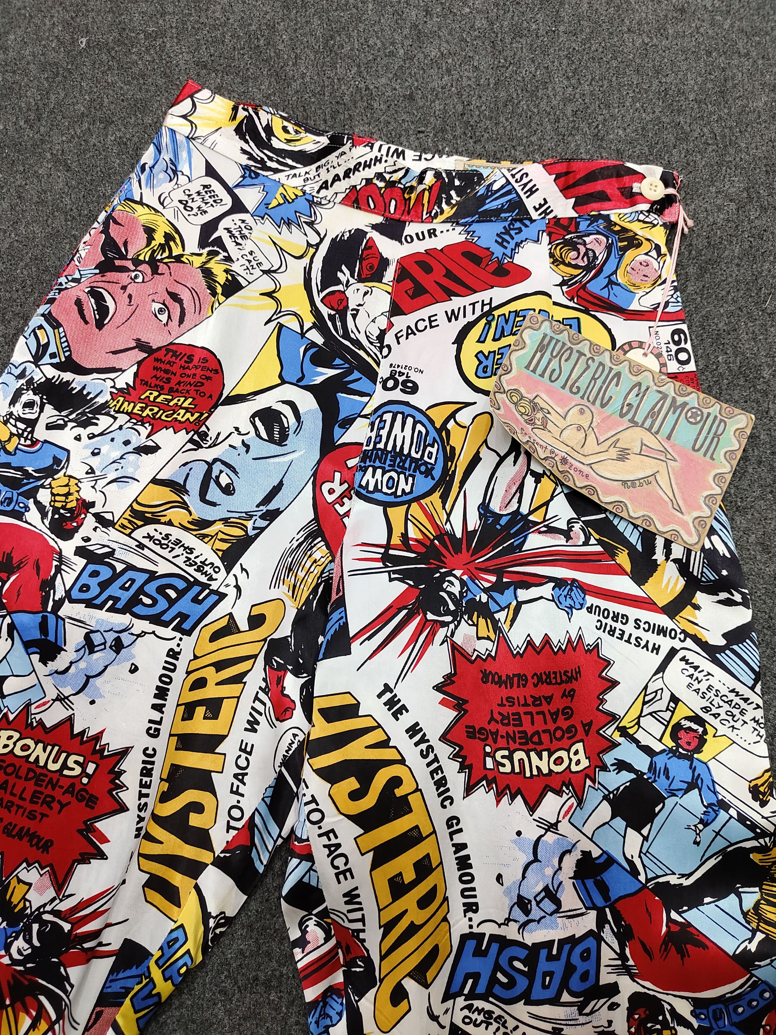 Hysteric Glamour 90s Hysteric Glamour💥 Archive Comics Group Silk Pants Size 28" / US 6 / IT 42 - 2 Thumbnail