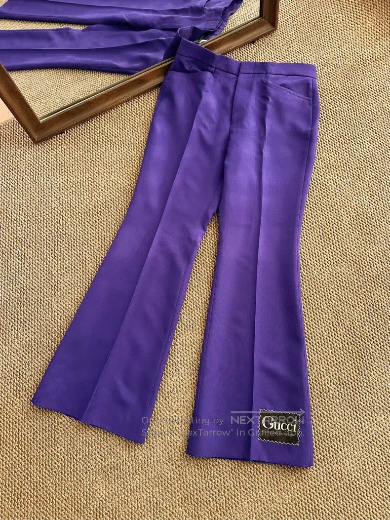Gucci Gucci Casual and fashionable retro purple flared pants Size 32" / US 10 / IT 46 - 1 Thumbnail