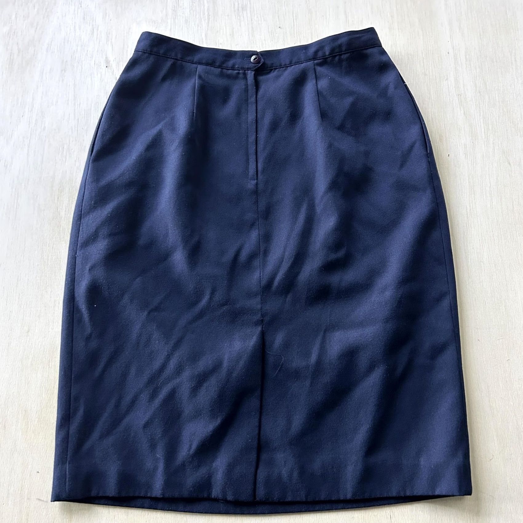 Vintage VINTAGE Blue Skirt Womens 14 Pencil Knee Length Lined Workwear Office Career Size 36" / US 14 / IT 50 - 3 Thumbnail