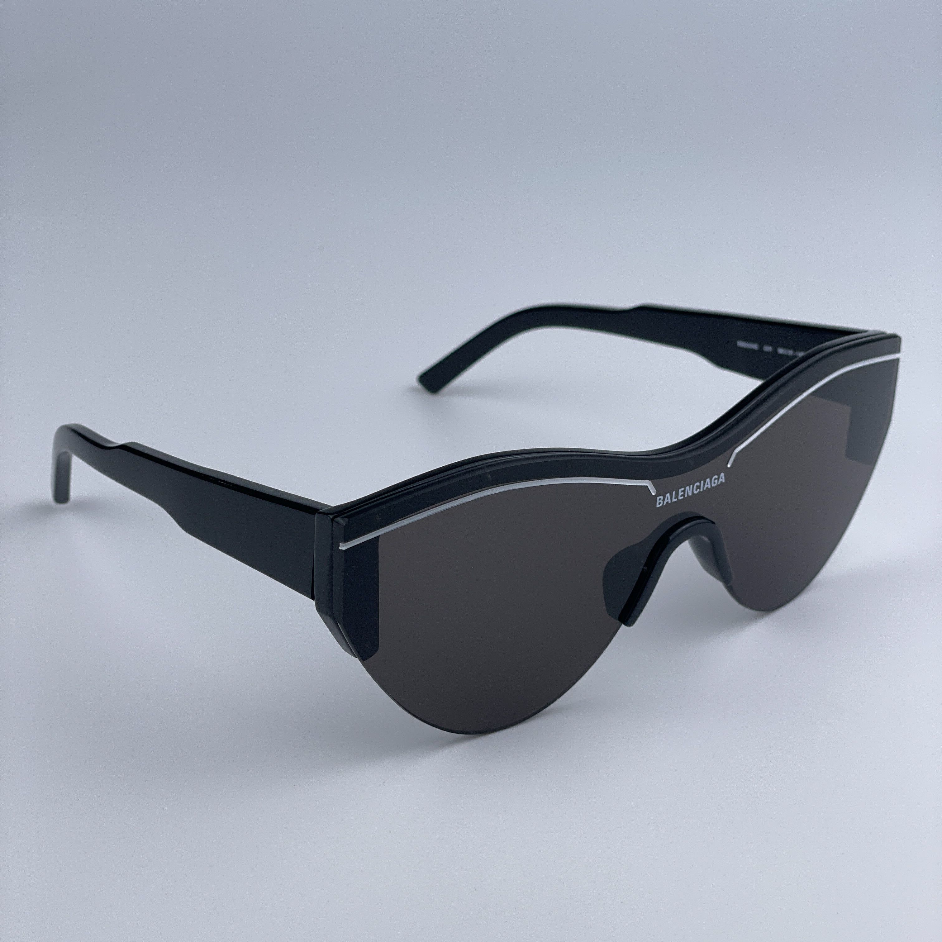 Balenciaga NEW Balenciaga BB0004S 001 Grey Shield Unisex Sunglasses Size ONE SIZE - 6 Thumbnail
