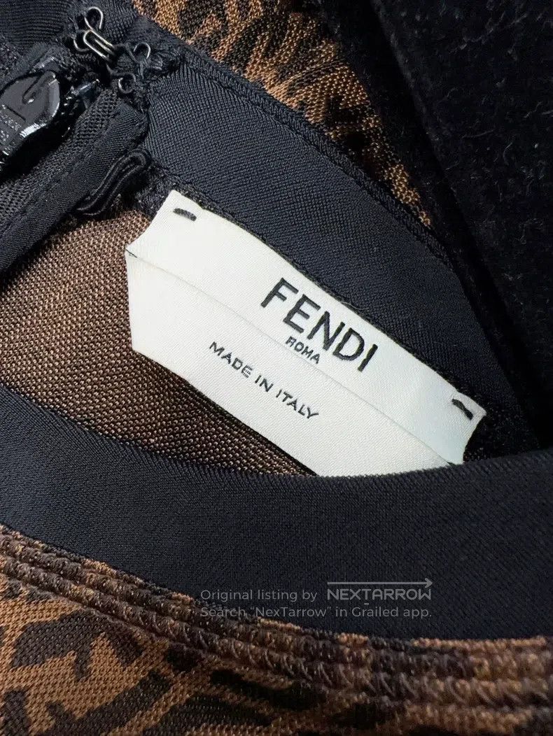 Fendi Fendi Brown all-over print twisted double F monogram long- Size S / US 4 / IT 40 - 4 Thumbnail