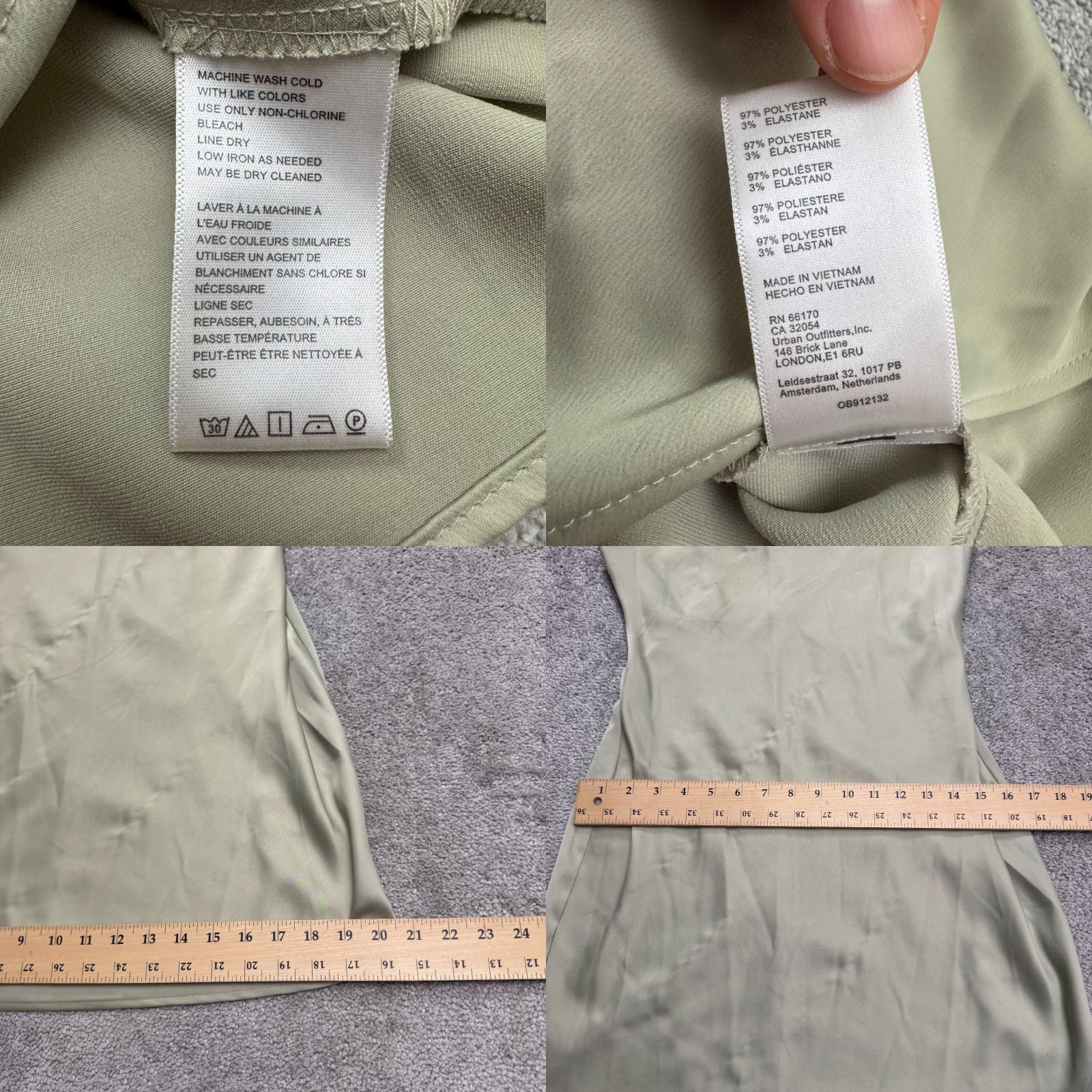 Urban Outfitters Urban Outfitters Dress Womens Medium Sage Green Satin Cowl Neck MiniSlip Tank Size M / US 6-8 / IT 42-44 - 8 Thumbnail