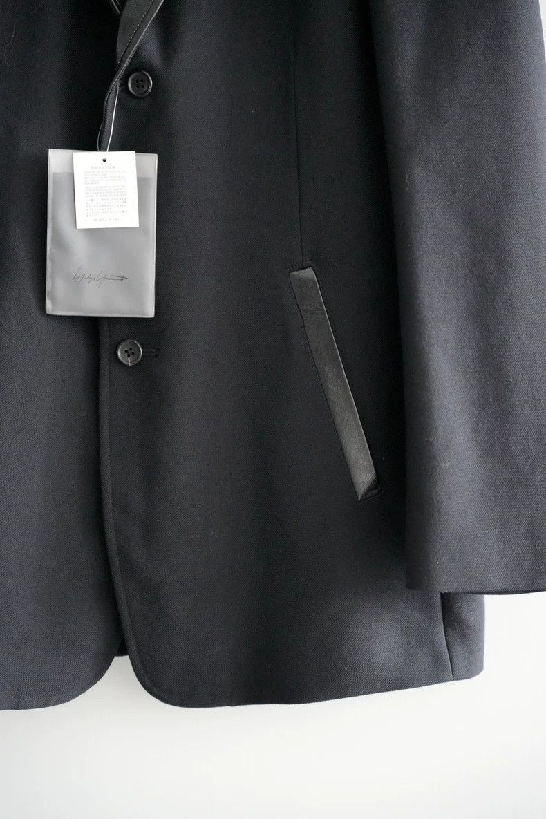 Yohji Yamamoto Yohji Yamamoto Yohji Yamamoto Black Wool Blazer with Leath Size US L / EU 52-54 / 3 - 4 Thumbnail