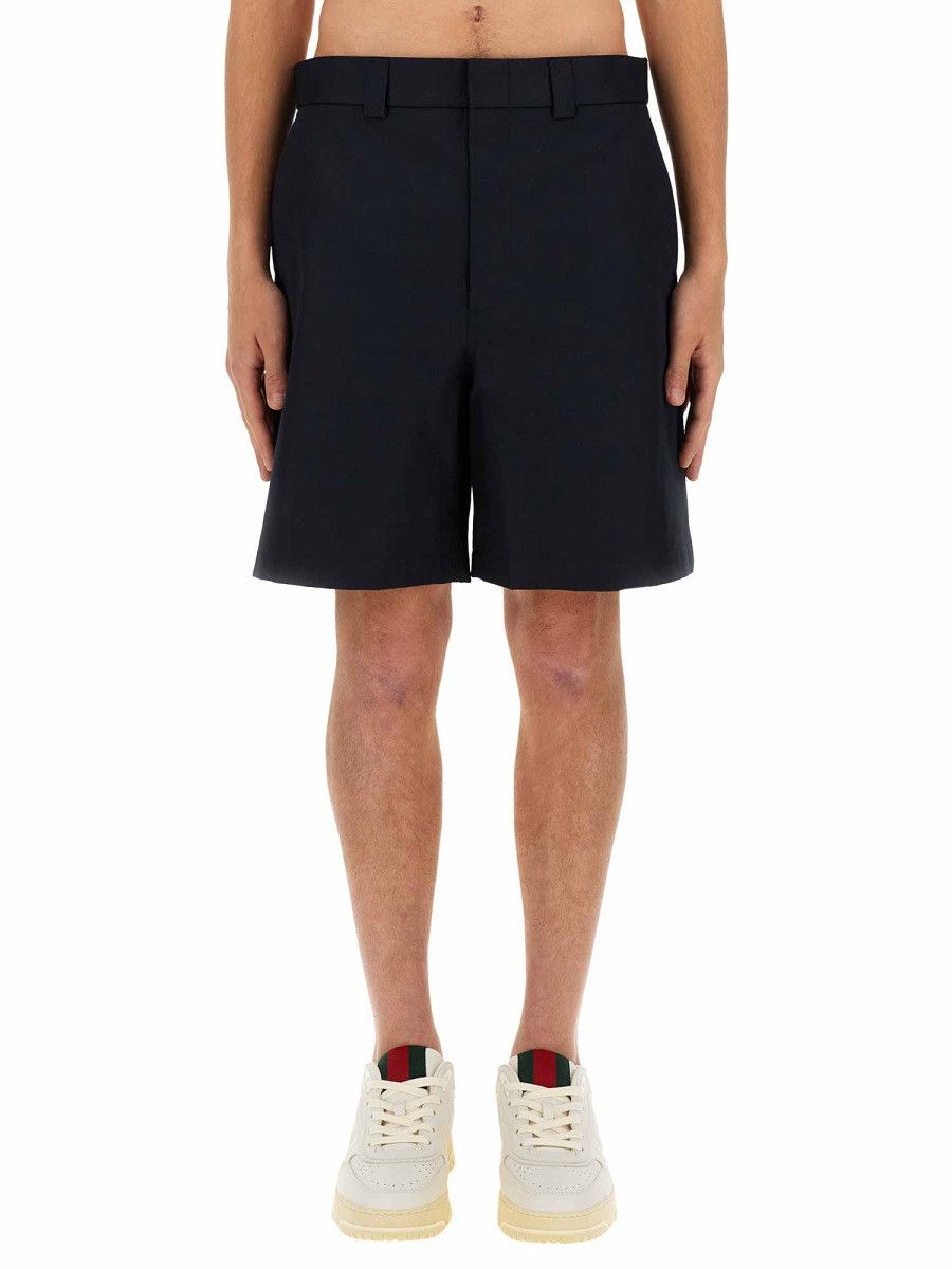 Gucci GUCCI WEB RIBBON SHORTS - BLUE (IT 50) Size US 34 / EU 50 - 1 Thumbnail