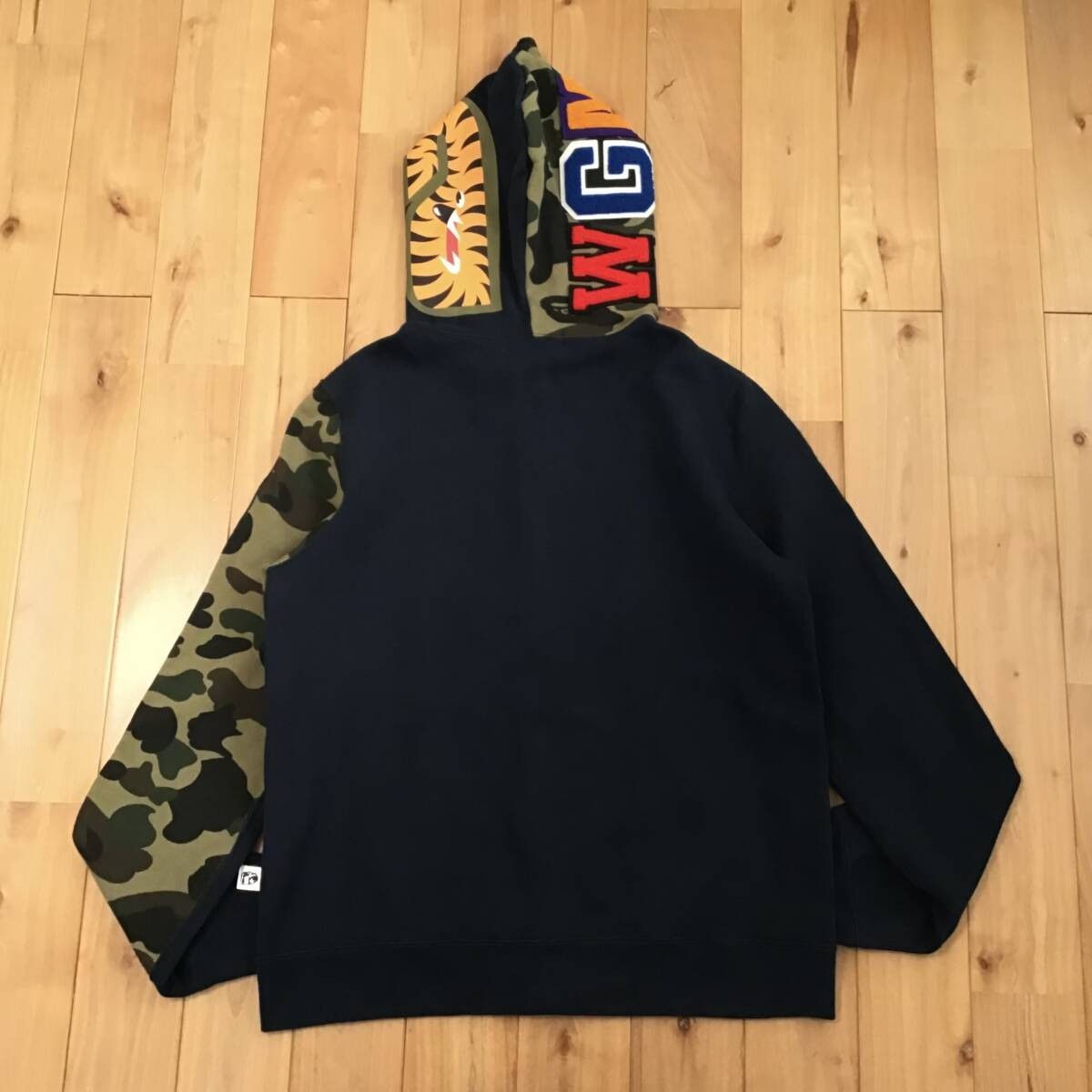 Bape A Bathing Ape Shark Full Zip Hoodie 1st camo green Navy S Size S / US 4 / IT 40 - 2 Thumbnail