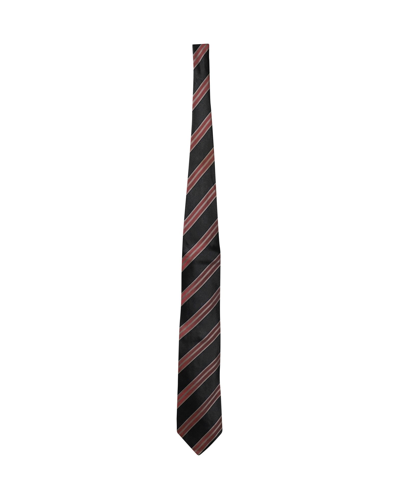 Ermenegildo Zegna Ermenegildo Zegna Striped Tie in Grey and Pink Silk Size ONE SIZE - 1 Thumbnail