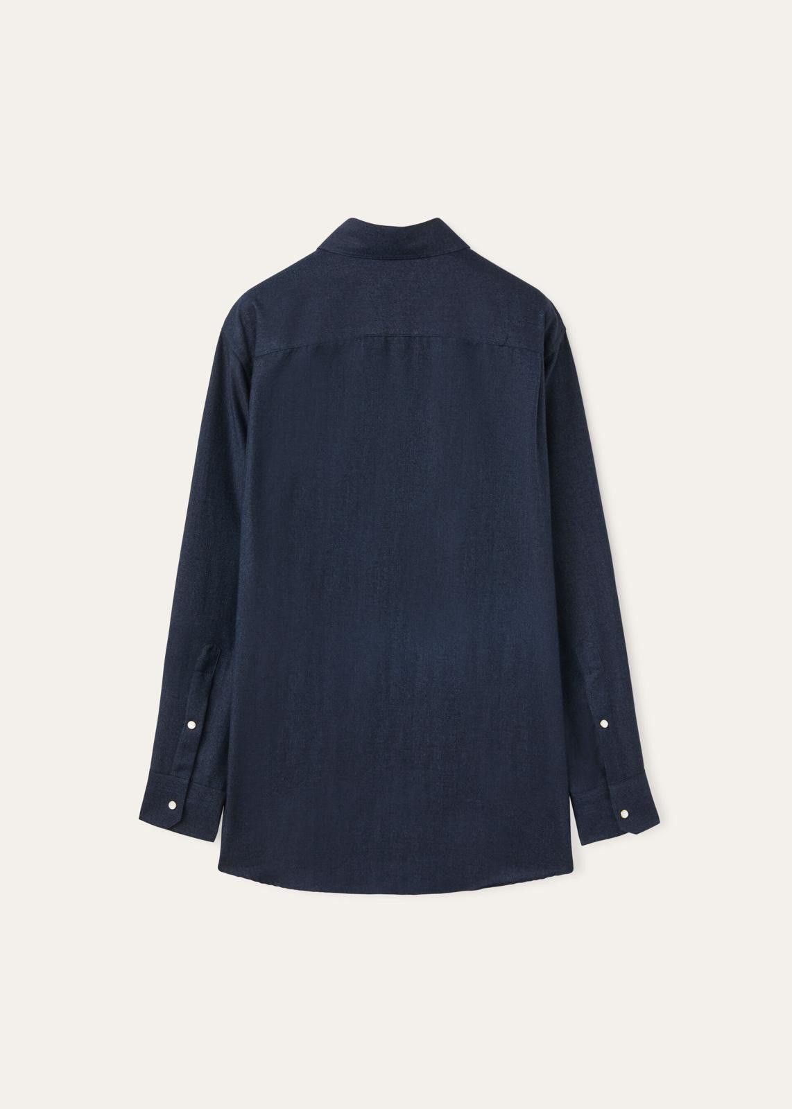 Loro Piana o1srvl11e0125 FAO0974 Thomas Snapp Shirt in Navy Blue Size M / US 6-8 / IT 42-44 - 2 Thumbnail