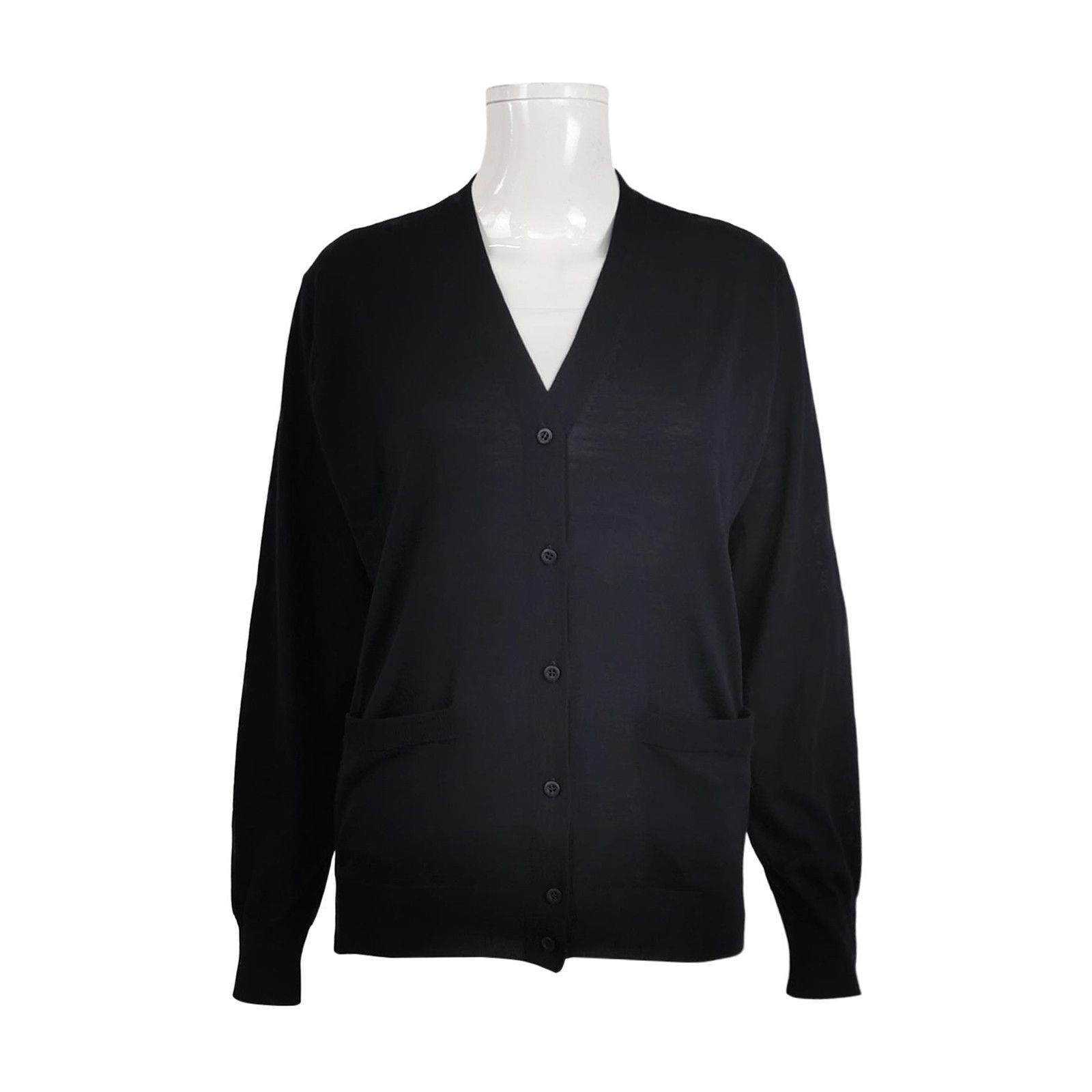 Prada Prada Knit Virgin Wool Black Cardigan Sweater | Grailed