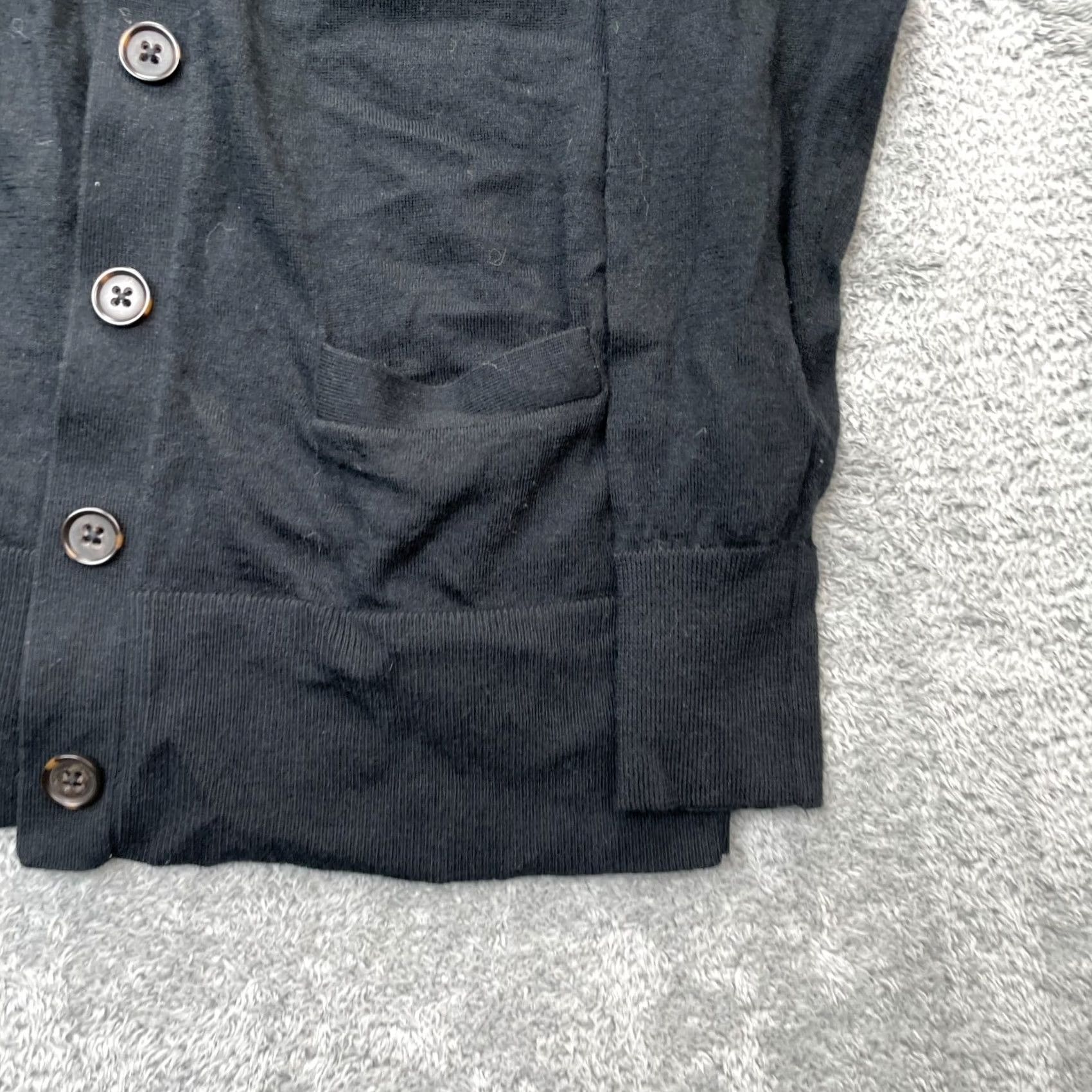 Banana Republic Banana Republic Cardigan Sweater Womens Small Black Merino Wool Blend V-Neck Rib Open Front Casual Workwear Winter Autumn Long Sleeve Size S / US 4 / IT 40 - 2 Thumbnail