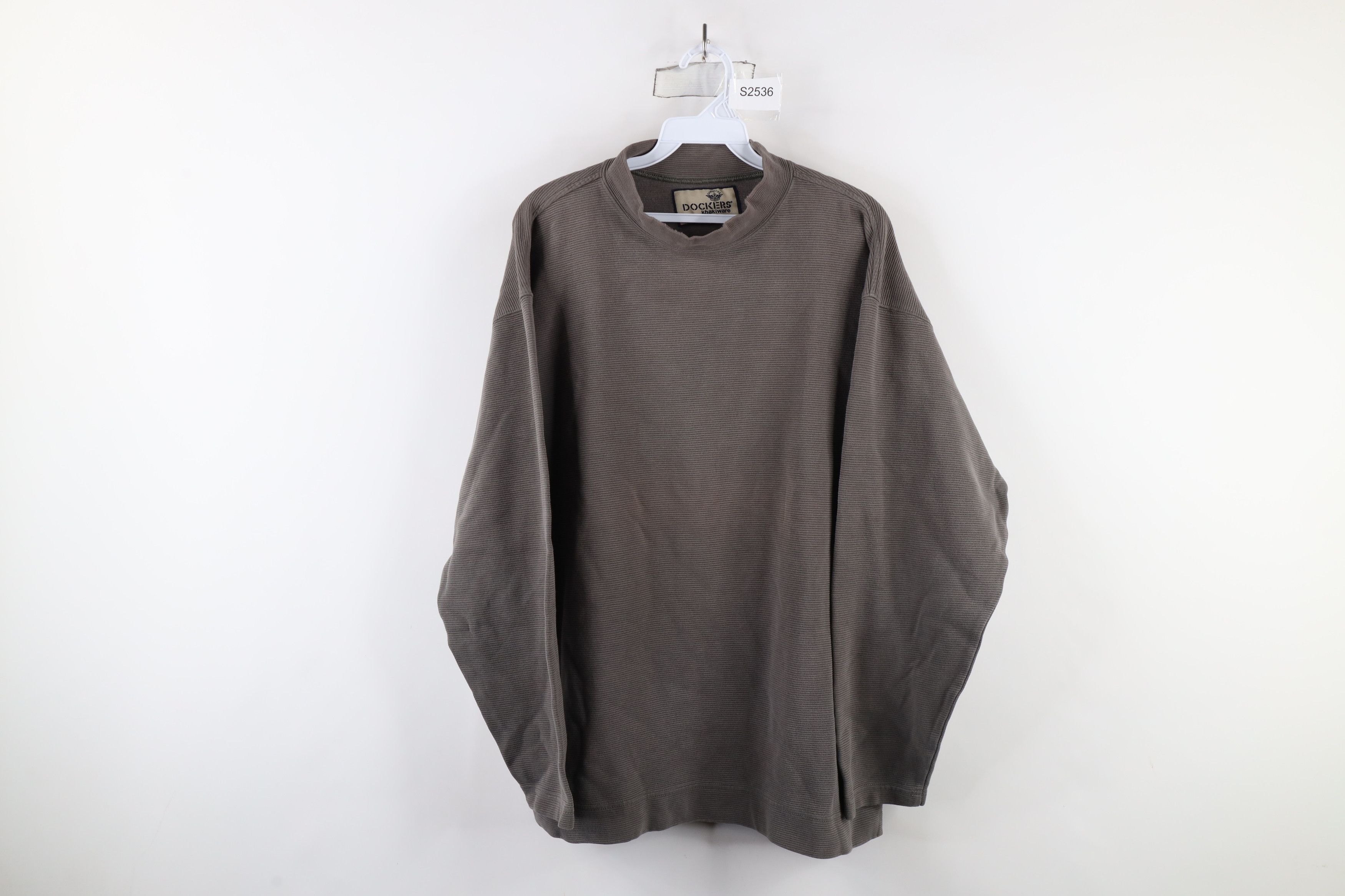 Vintage Vintage 90s Streetwear Heavyweight Ribbed Mock Neck T-Shirt Size US L / EU 52-54 / 3 - 1 Thumbnail