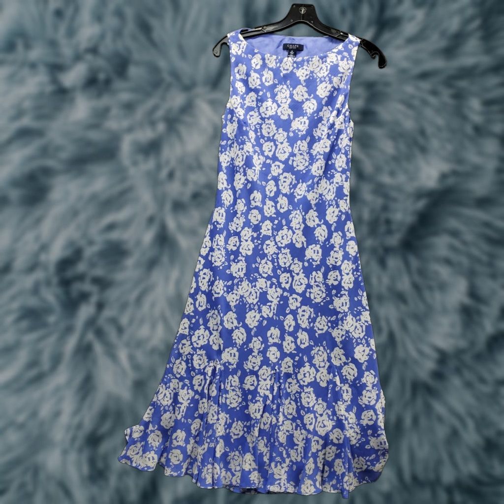 Chaps Chaps Knee Length Dress Womens Size 8 Multi Floral Lined Sleeveless Godet Hem Size M / US 6-8 / IT 42-44 - 1 Thumbnail