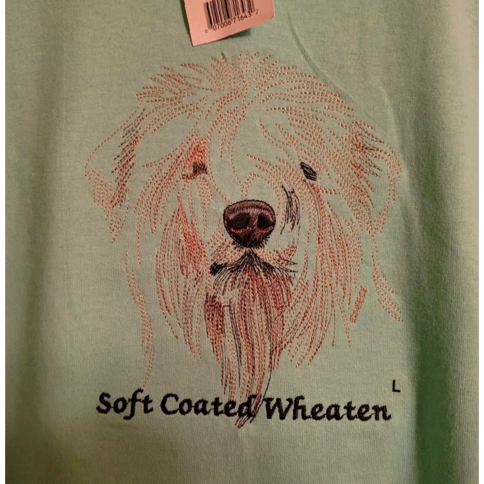 Anvil Soft Coated Wheaten Terrier Dog Lovers T Shirt Large Anvil 100% Cotton Green Unisex Adults Crew Neck Short Sleeve NWT NEW Size L / US 10 / IT 46 - 2 Thumbnail