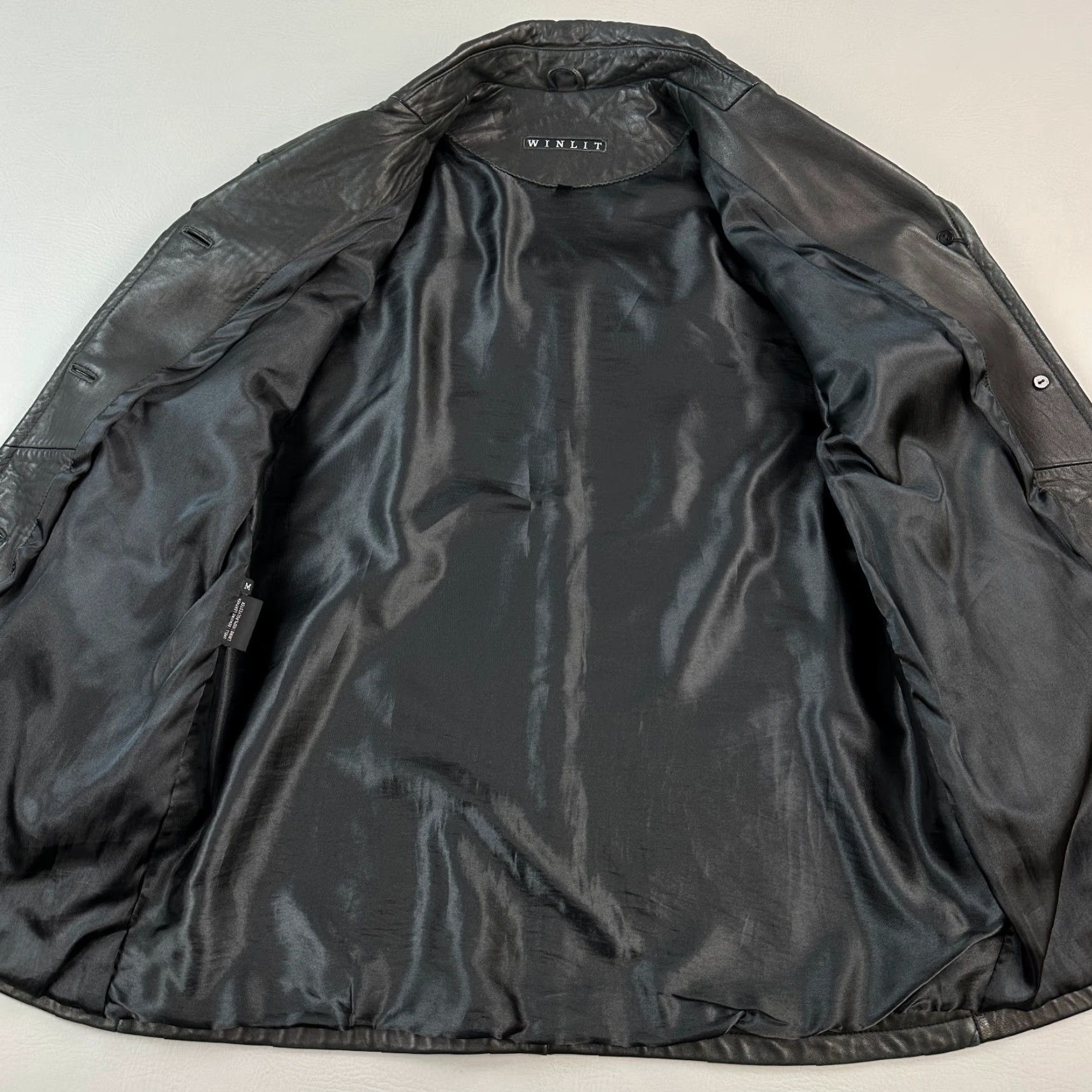 Vintage VINTAGE Winlit Jacket Women’s Medium Black Leather Button Front Outdoor Size M / US 6-8 / IT 42-44 - 4 Thumbnail