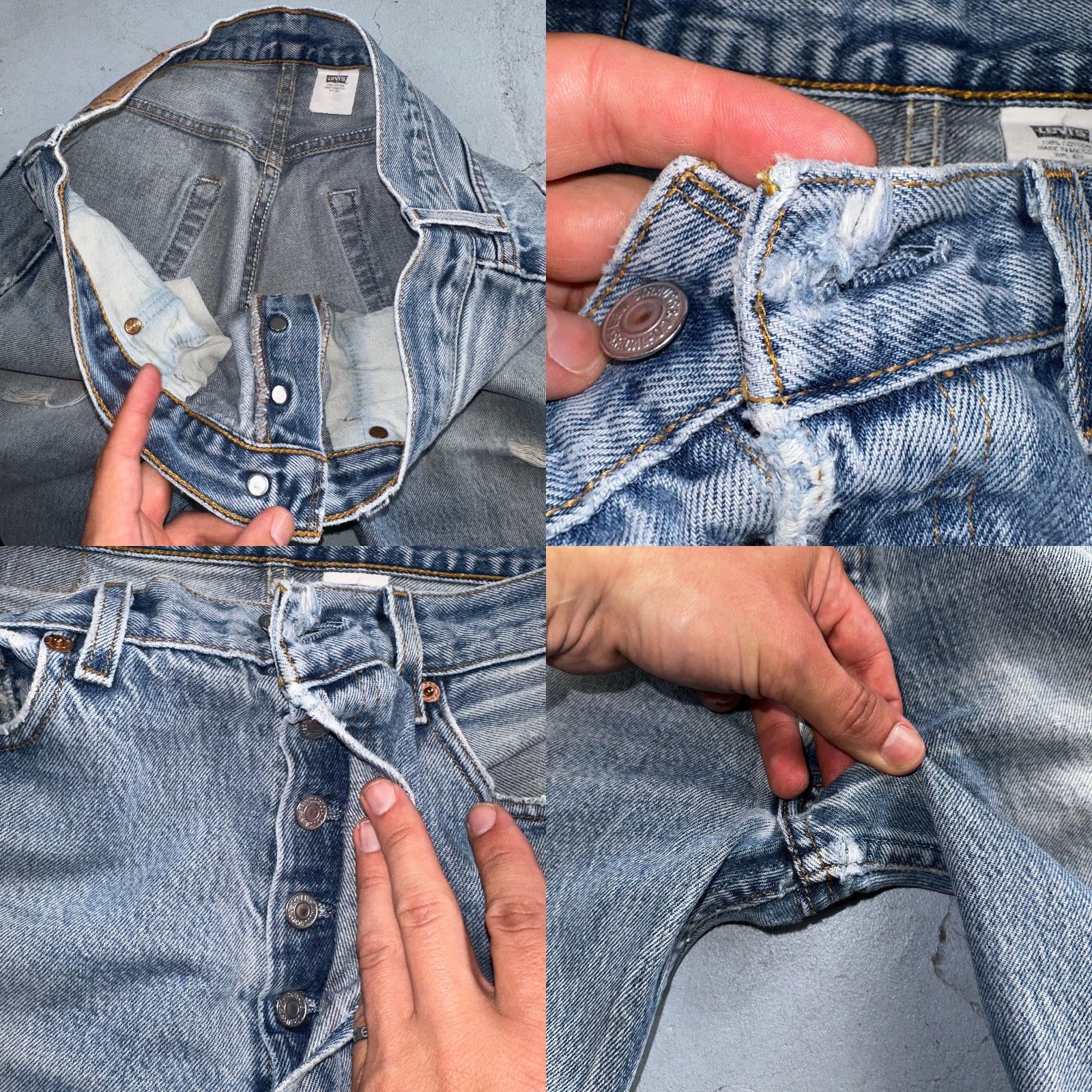 Levi's VINTAGE Levi's 501 Jeans Straight Blue Light Wash 33x36 501 Series USA 90s Mens Regular Jeans Size US 33 - 9 Thumbnail