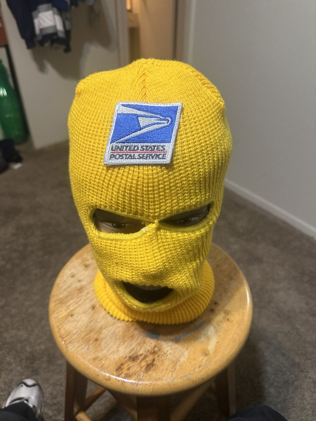 Anti Social Social Club Vintage USPS Mailman “triple mustard” ski mask 00s Size ONE SIZE - 2 Thumbnail