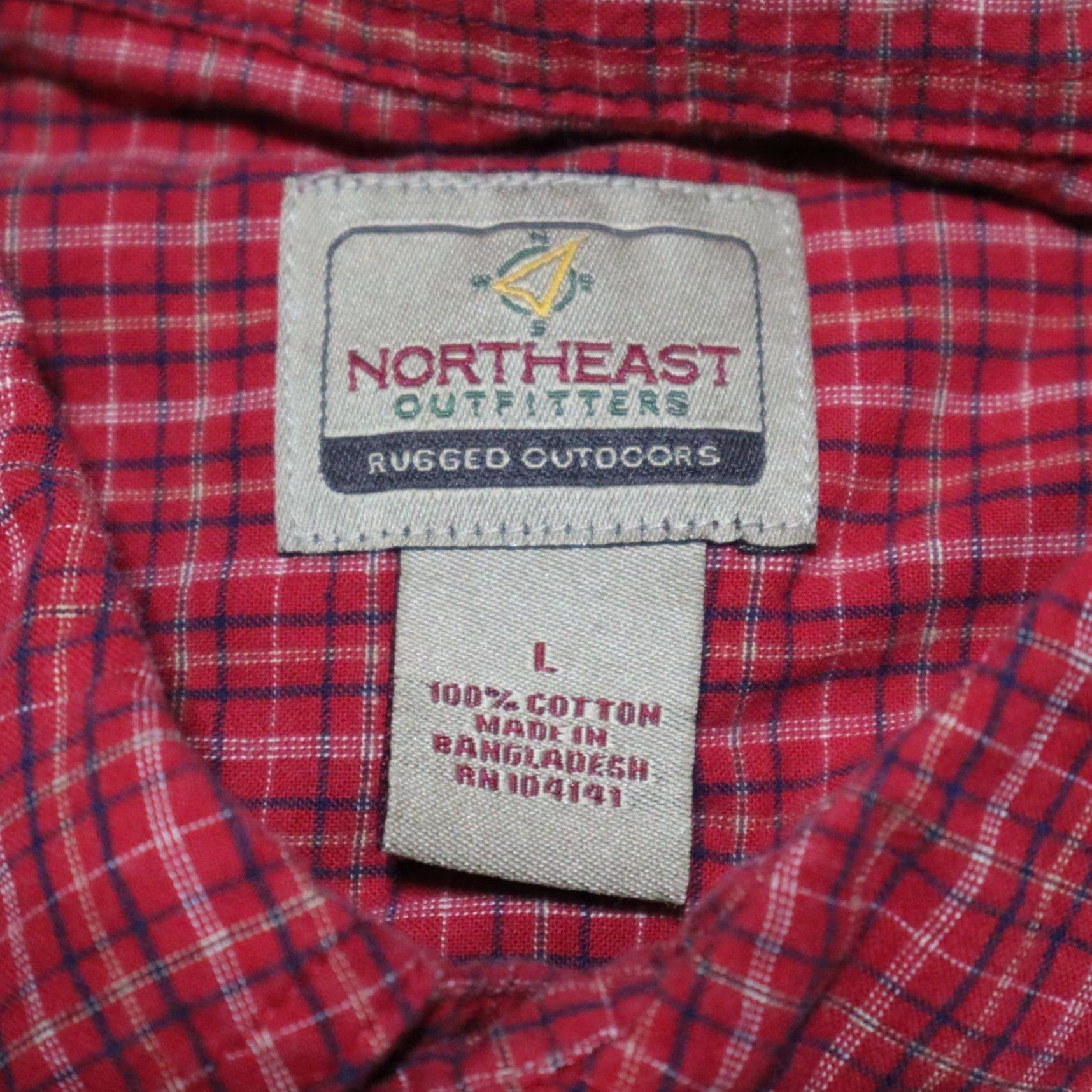 Urban Outfitters VINTAGE Outfitters Red Plaid Cotton Button-Up Shirt Men's Large Short Sleeve Bobby Socks Size US L / EU 52-54 / 3 - 4 Thumbnail