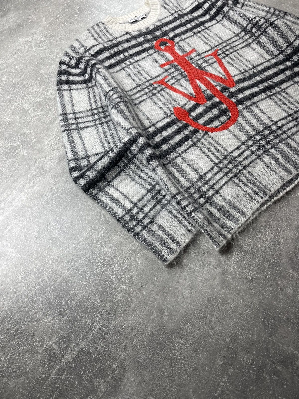 JW Anderson JW Anderson Anchor Logo Plaid Mohair Wool Sweater Size US L / EU 52-54 / 3 - 6 Thumbnail