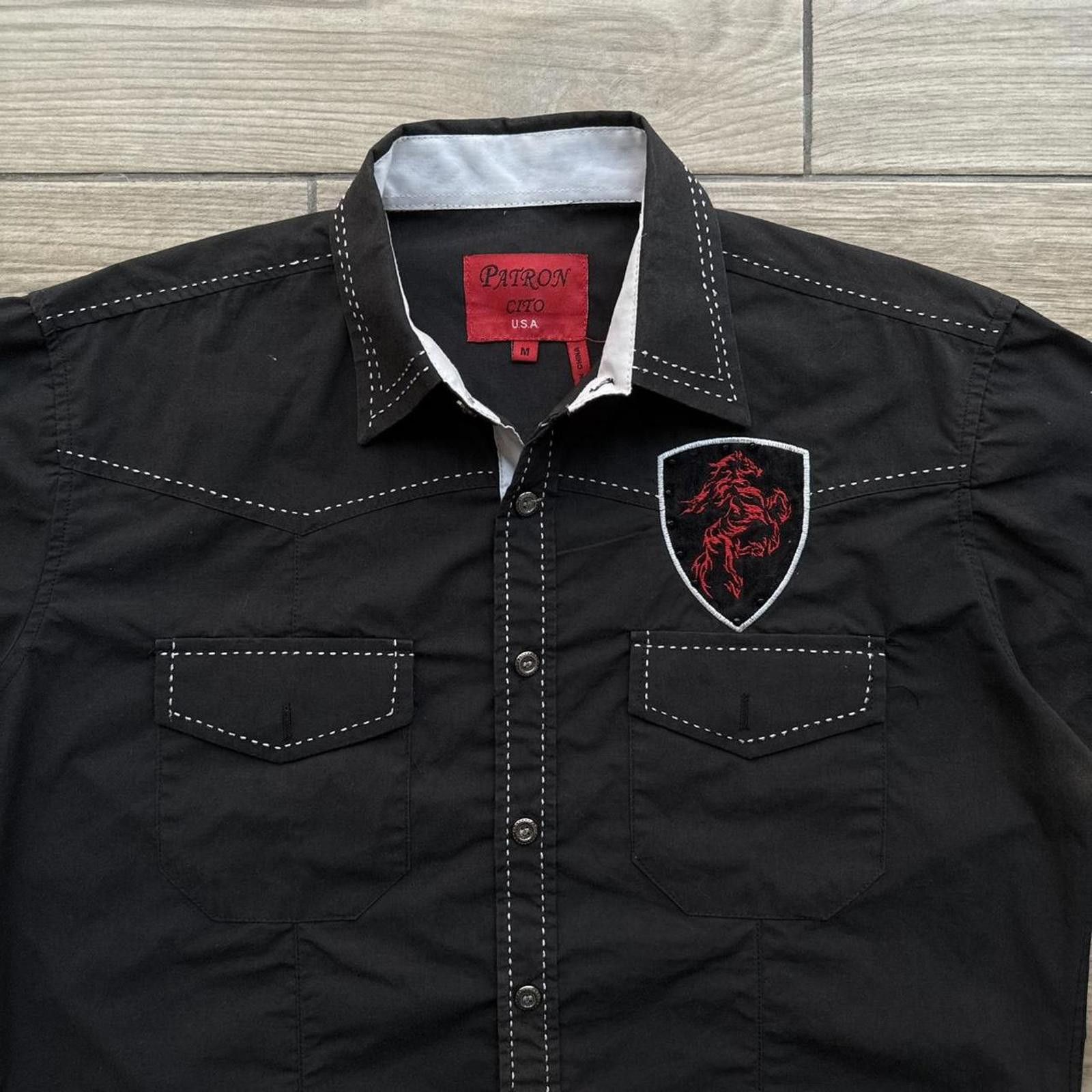 Other Y2K Patroncito USA Horses Western black button up shirt Size US M / EU 48-50 / 2 - 3 Thumbnail