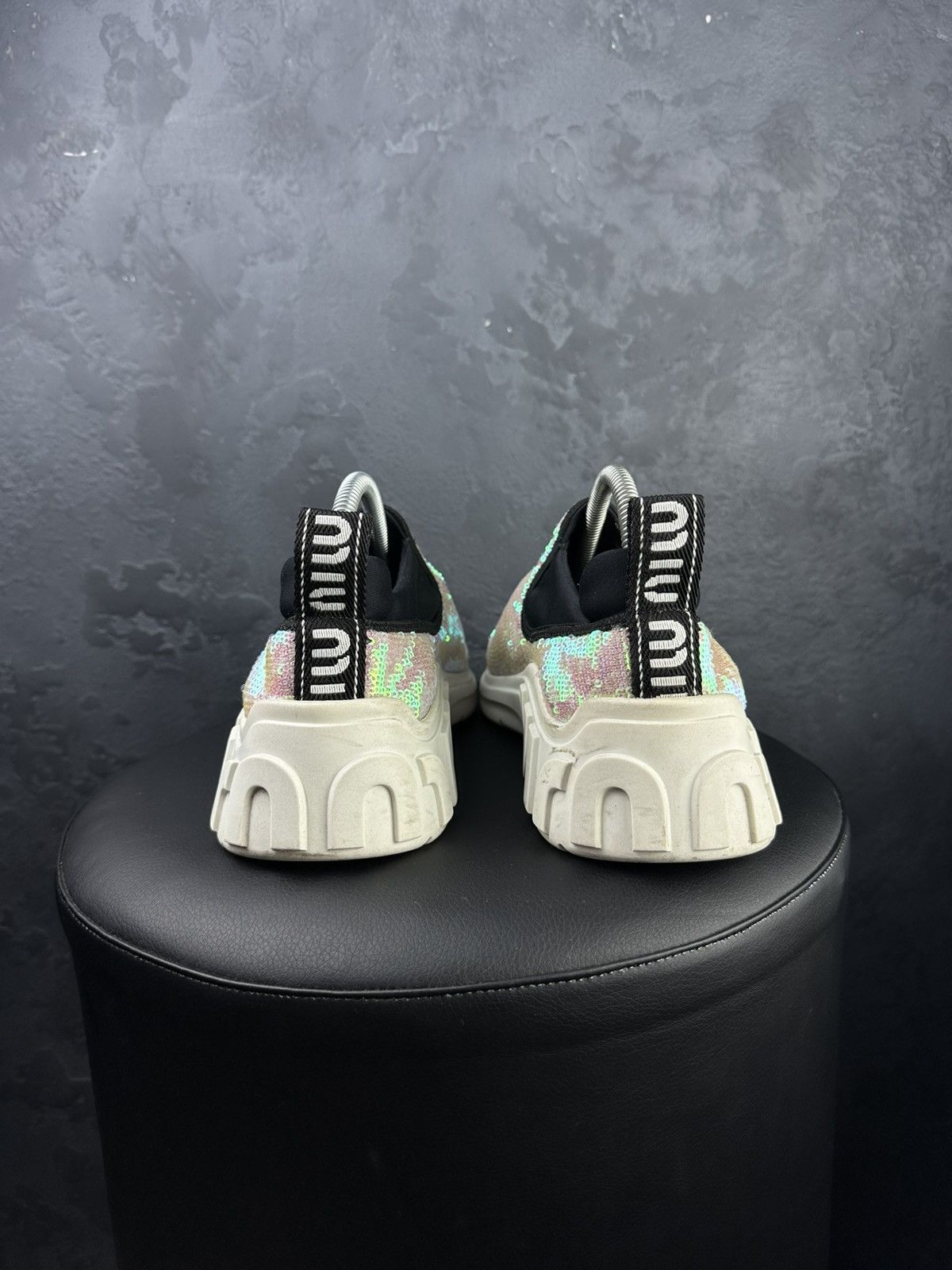 Miu Miu Miu Miu Pink Petal Sequinned Chunky Sneakers Size US 9 / IT 39 - 5 Thumbnail