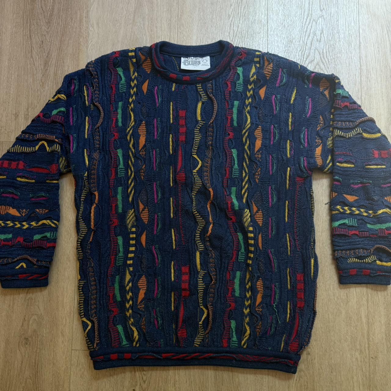 Coogi Vintage Coogi Blues multicoloured cable knit sweater Size US L / EU 52-54 / 3 - 1 Thumbnail
