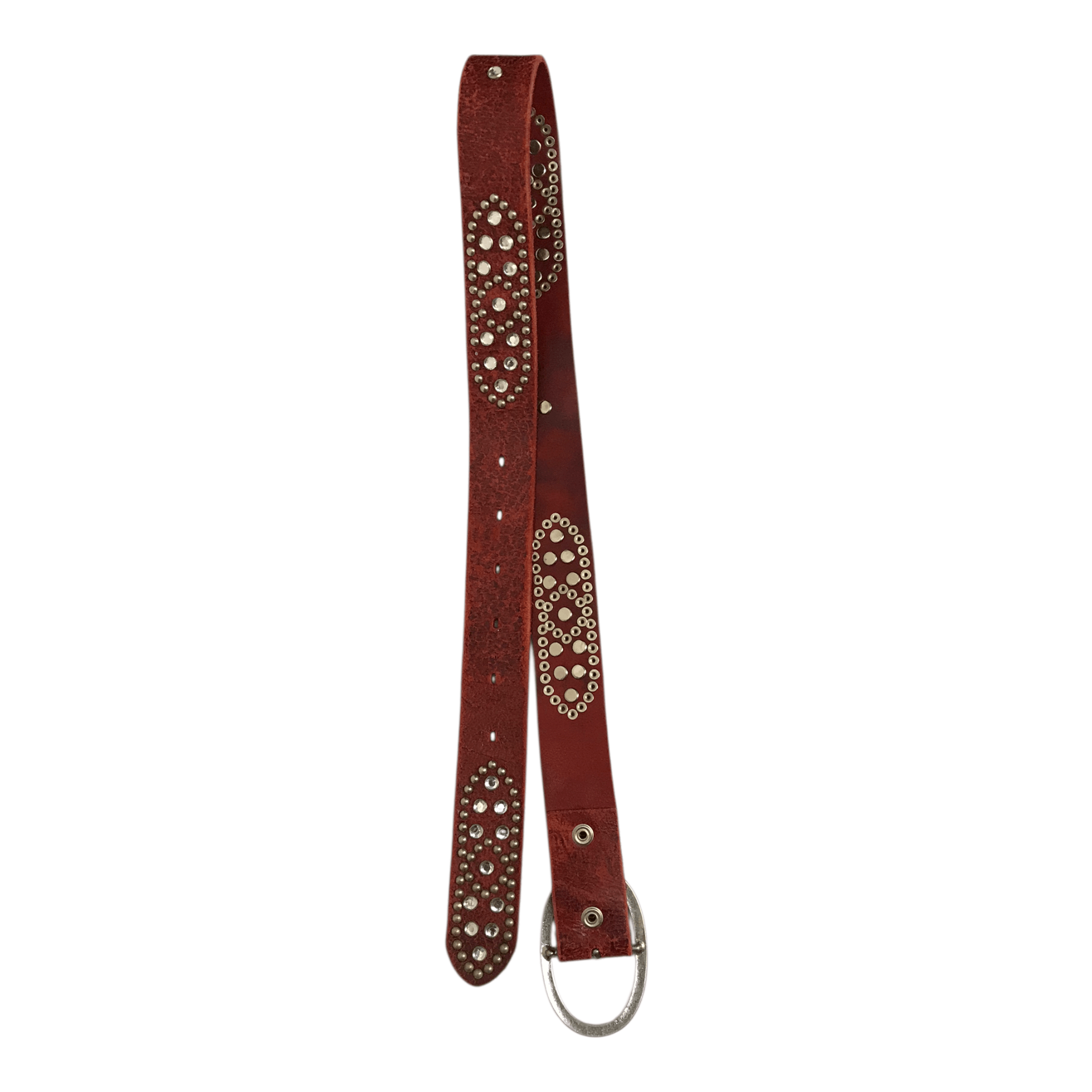 Leather Other Studded Red Leather Belt Size ONE SIZE - 4 Thumbnail