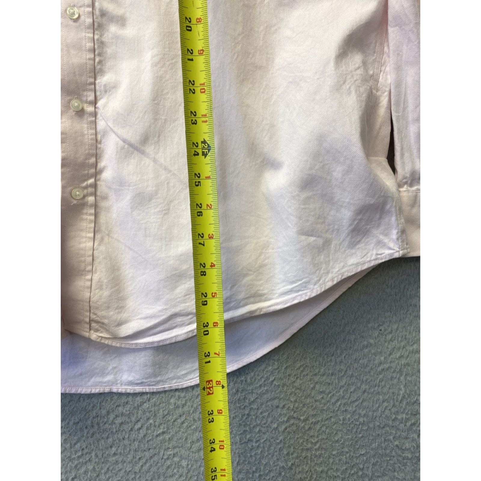 Nordstrom Nordstrom Dress Shirt Mens 15.5 Slim Light Pink 100% Cotton Long Sleeve Barrel Cuff, Workwear, Business, Casual, Regular Fit Size 40R - 8 Thumbnail