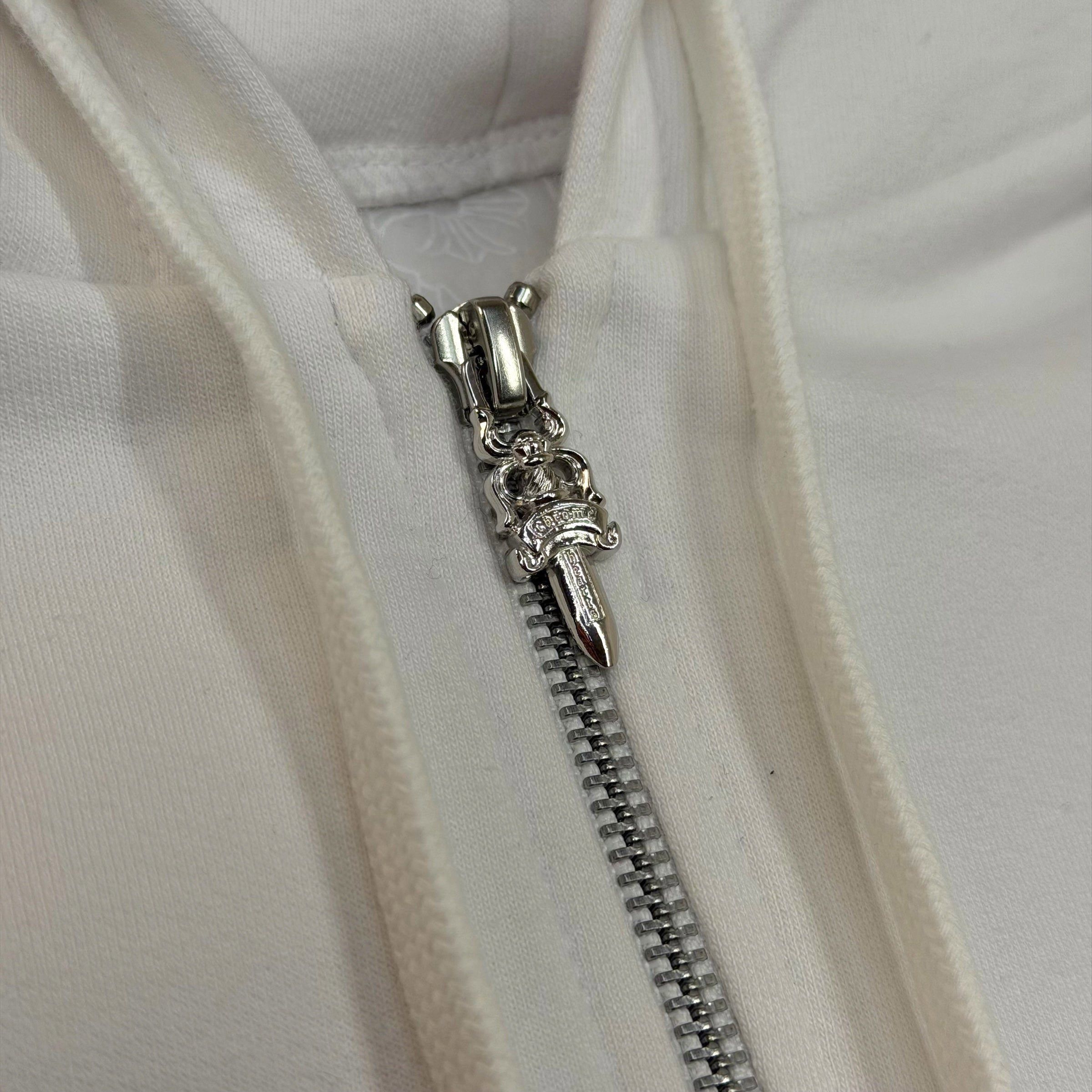 Chrome Hearts Chrome Hearts Vertical Zip Up White Hoodie L Size US L / EU 52-54 / 3 - 5 Thumbnail