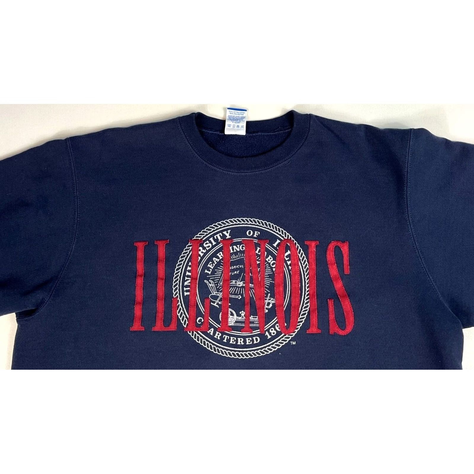 Champion VINTAGE Champion University of Illinois Sweatshirt Navy XL Crewneck Unisex Adults 50% Cotton 50% Polyester USA Made 90s College Pullover Sweatshirt Size US XL / EU 56 / 4 - 4 Thumbnail