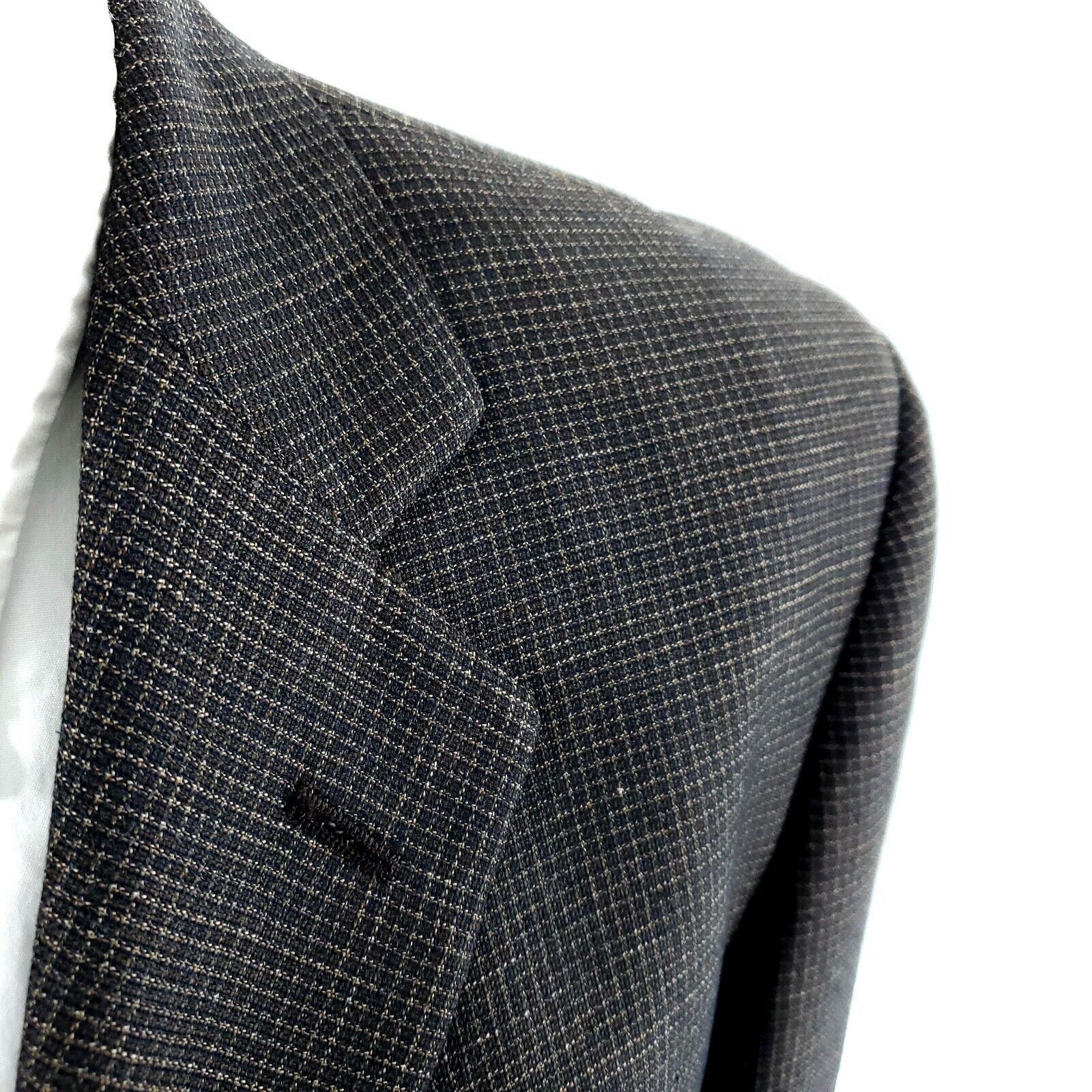 Pronto Uomo Pronto Uomo Textured Wool Silk 3 Button Sport Coat 38R Black Size 38R - 2 Thumbnail