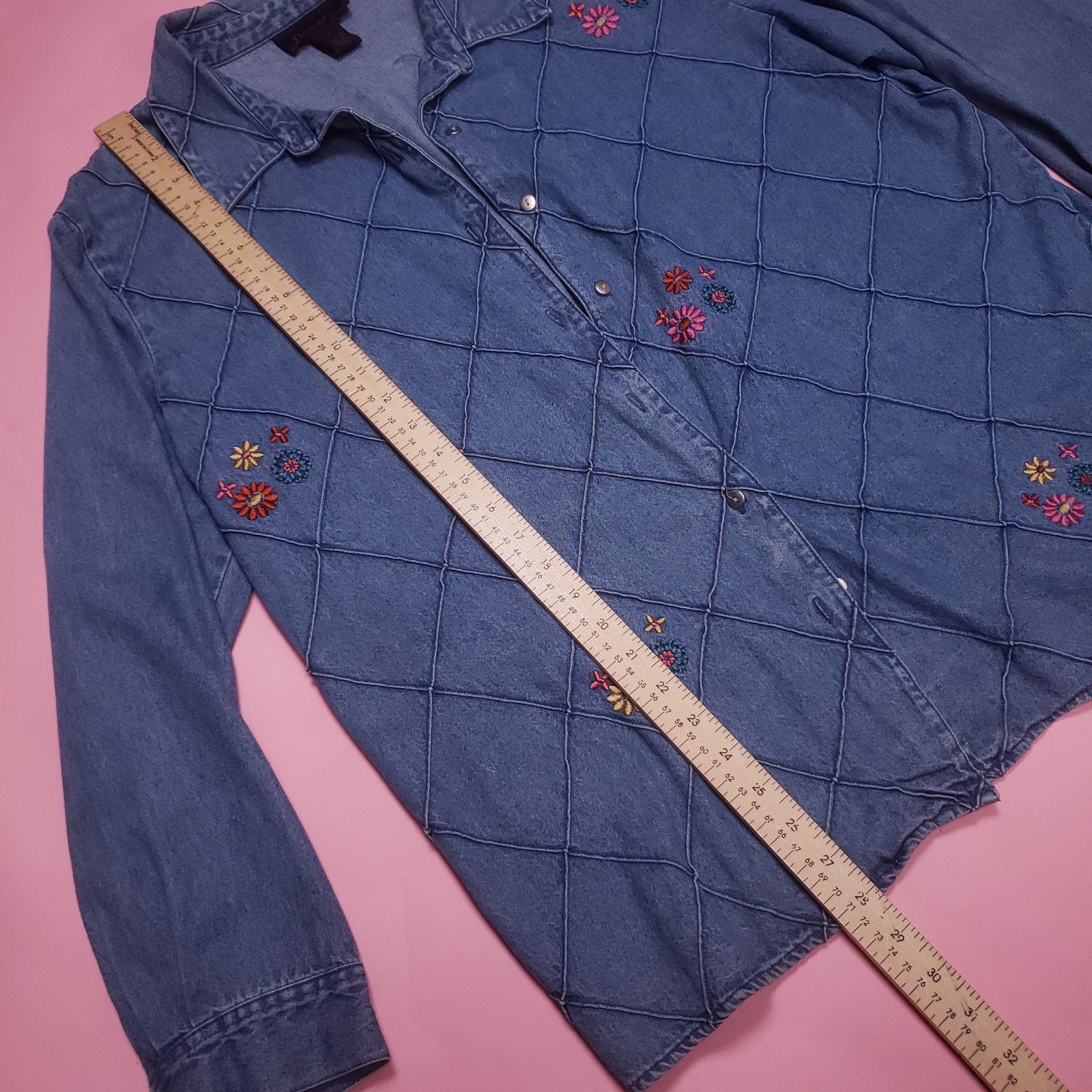 Denim & Co. Vtg Denim & Co denim Womens button up top Size XL / US 12-14 / IT 48-50 - 5 Thumbnail