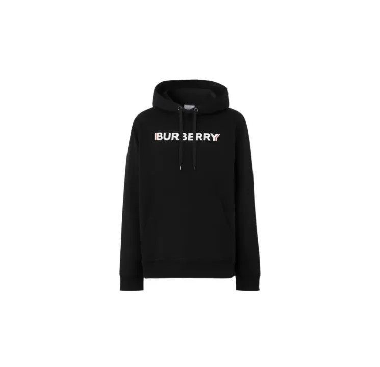 Burberry Burberry Logo Print Black Hoodie for Men-2507