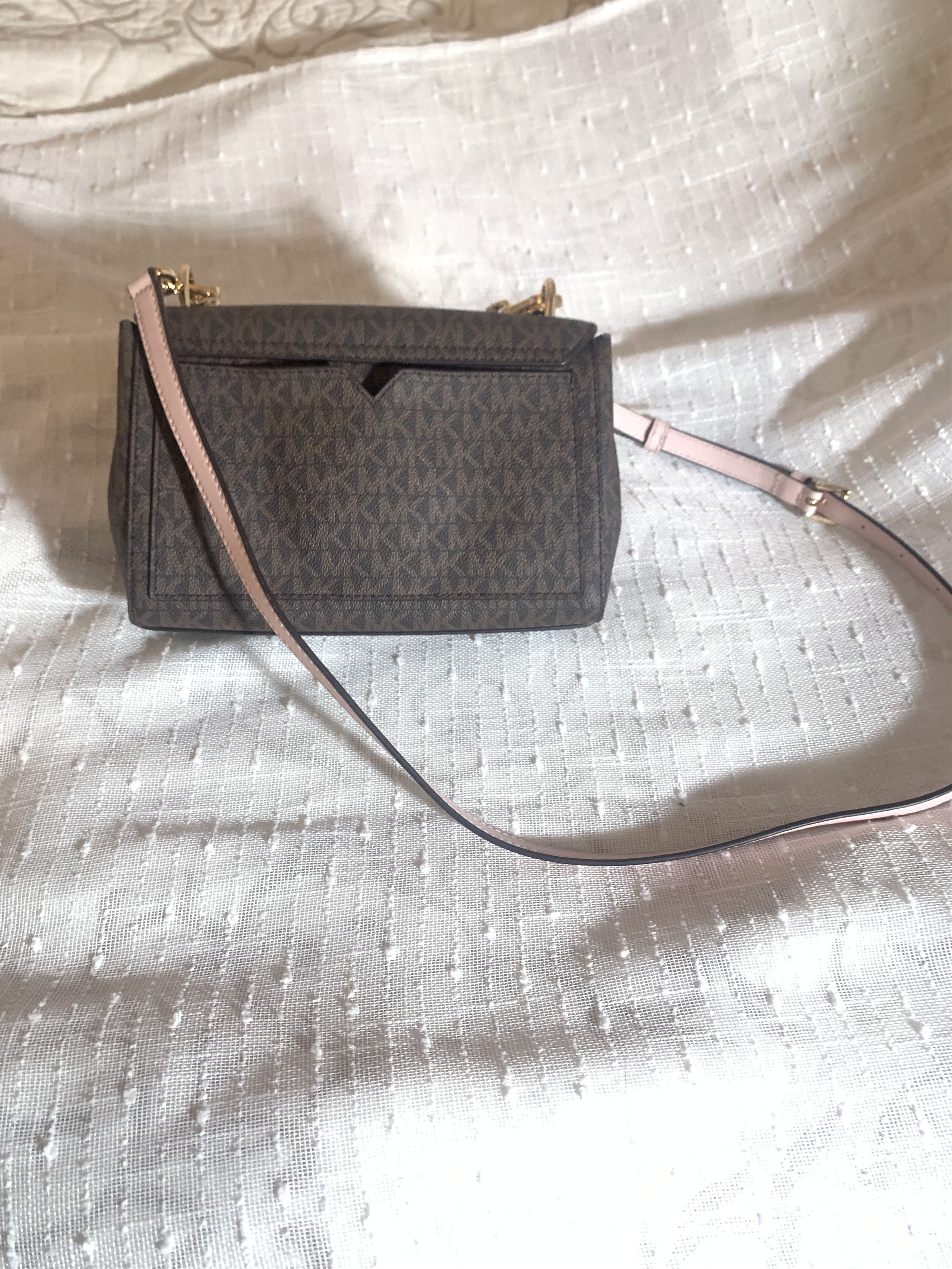 Michael Kors Brand New Lita Medium Two-Tone Logo Crossbody Bag Size ONE SIZE - 10 Thumbnail