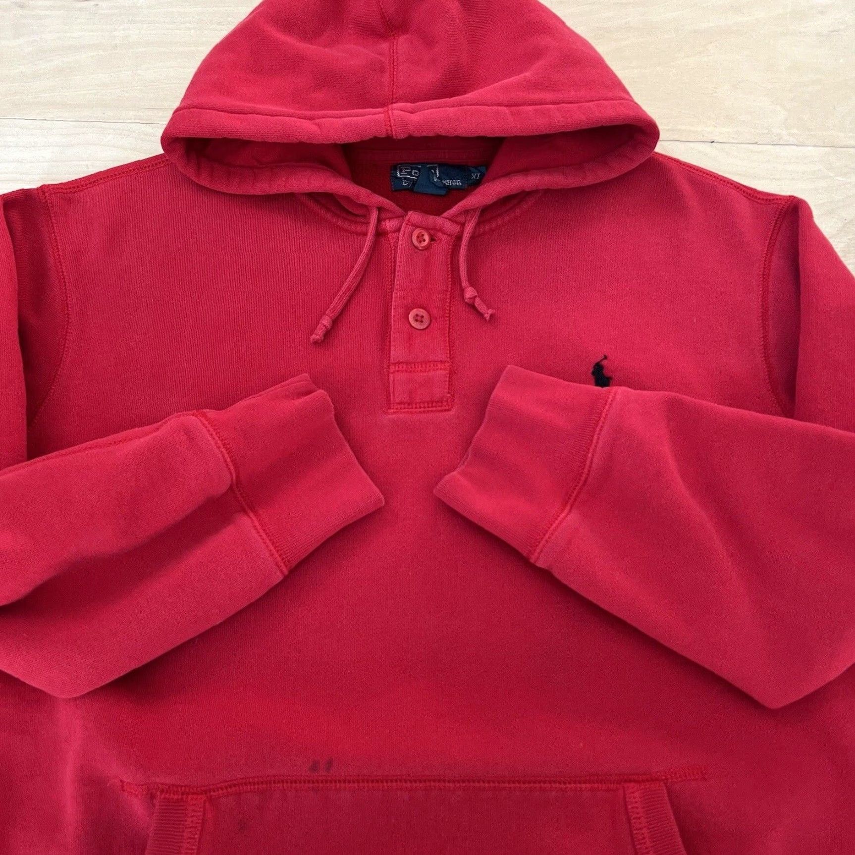 Polo Ralph Lauren VINTAGE Polo Ralph Lauren Hoodie XL Red 90s New York Streetwear RRL Mens Hoodie Size US XL / EU 56 / 4 - 4 Thumbnail