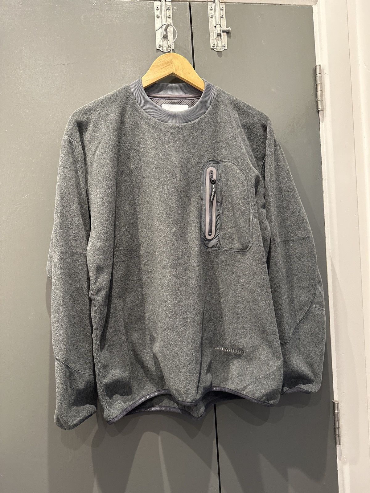 image of And Wander Polartec Pullover in Grey, Men's (Size Small)