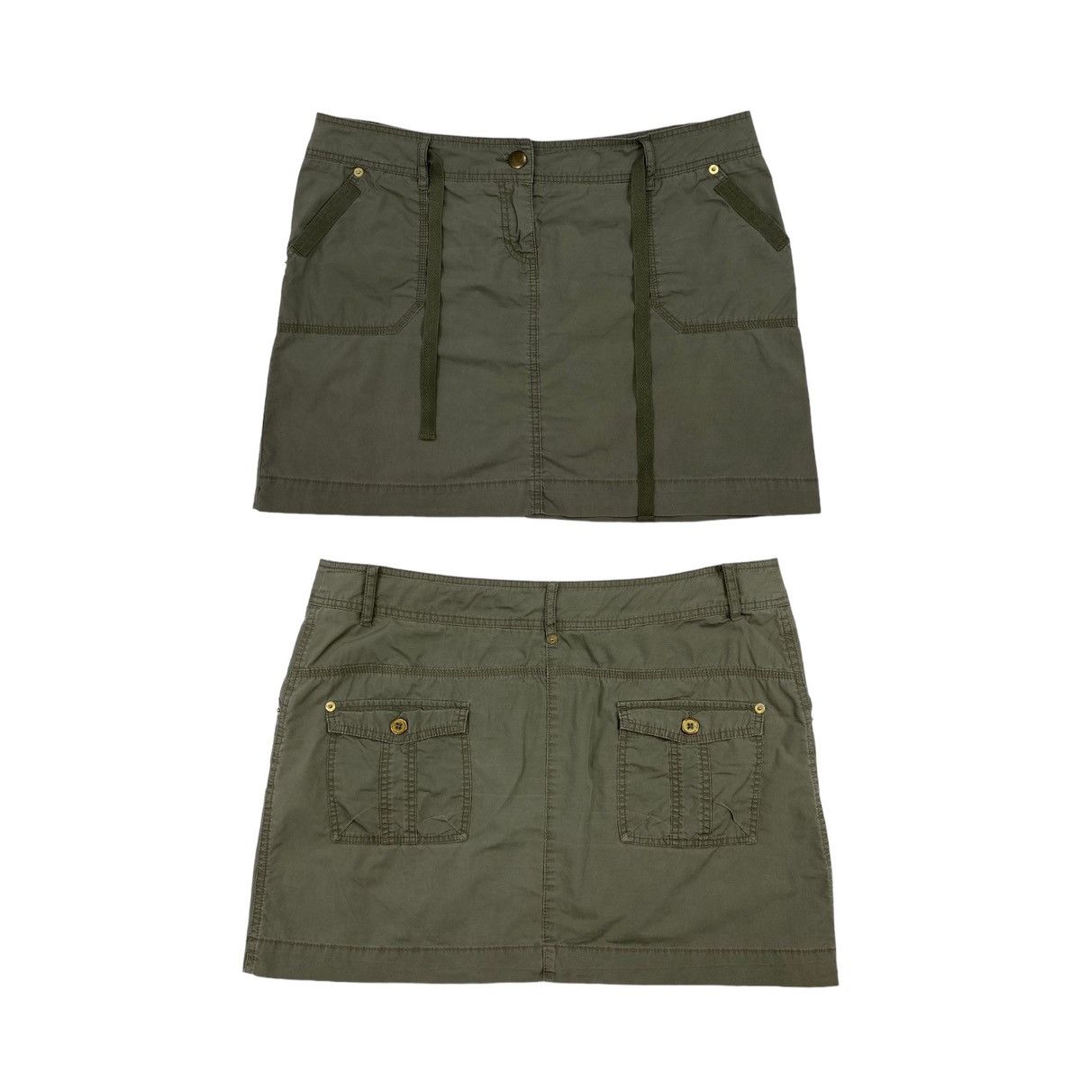 image of Vintage Casual Cargo Military Gorp-Core Khaki Mini Skirt in Olive, Women's (Size 34)