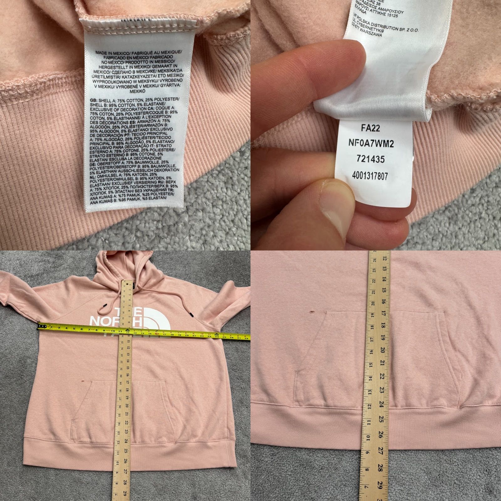 The North Face The North Face Pullover Hoodie Womens 1X Plus Peach Spellout Graphic Sweatshirt Size XL / US 12-14 / IT 48-50 - 8 Thumbnail