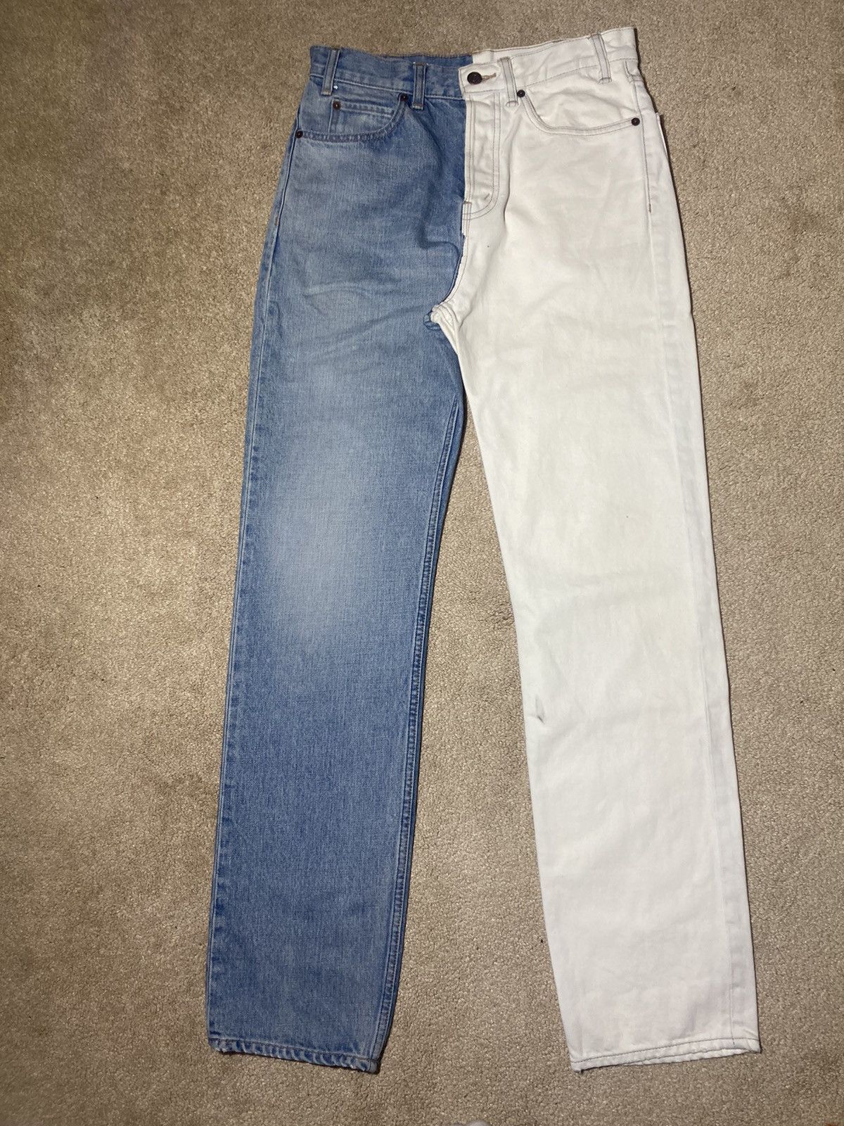 Celine × Hedi Slimane SS21 Celine The Dancing Kid Split Bleach Blue Jeans 2021 RE Size US 28 / EU 44 - 2 Thumbnail
