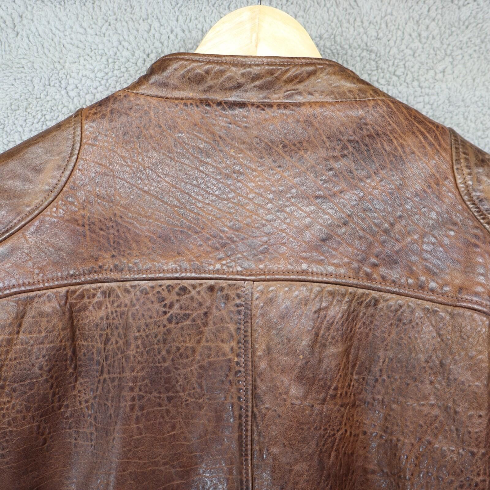 Other BS Leather Jacket Men Large Bomber Snap Textured MSRP $398 Size US L / EU 52-54 / 3 - 11 Thumbnail