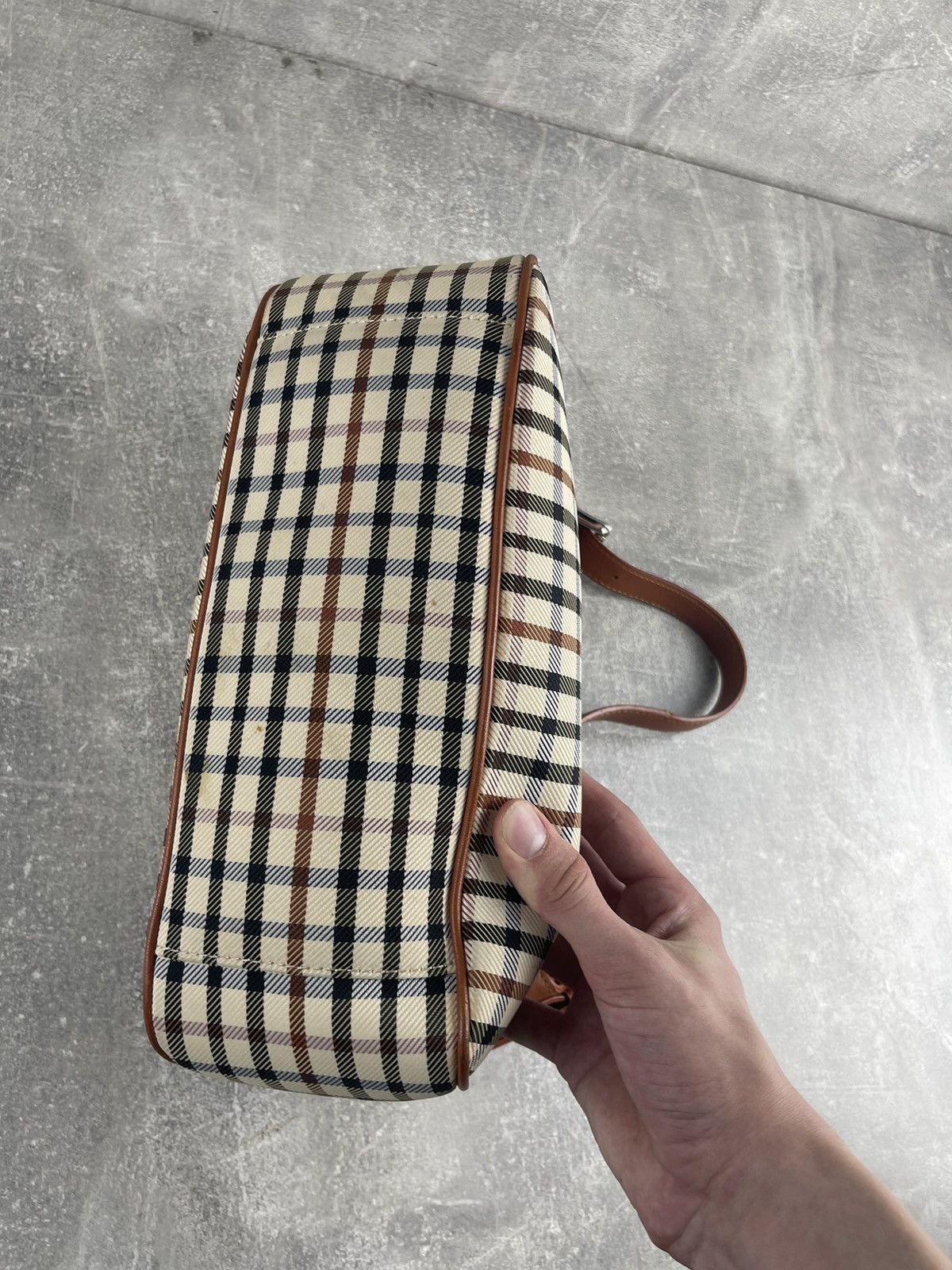 DAKS × Vintage Daks London Brown Leather Shoulder Future Tote Bag Size ONE SIZE - 17 Thumbnail