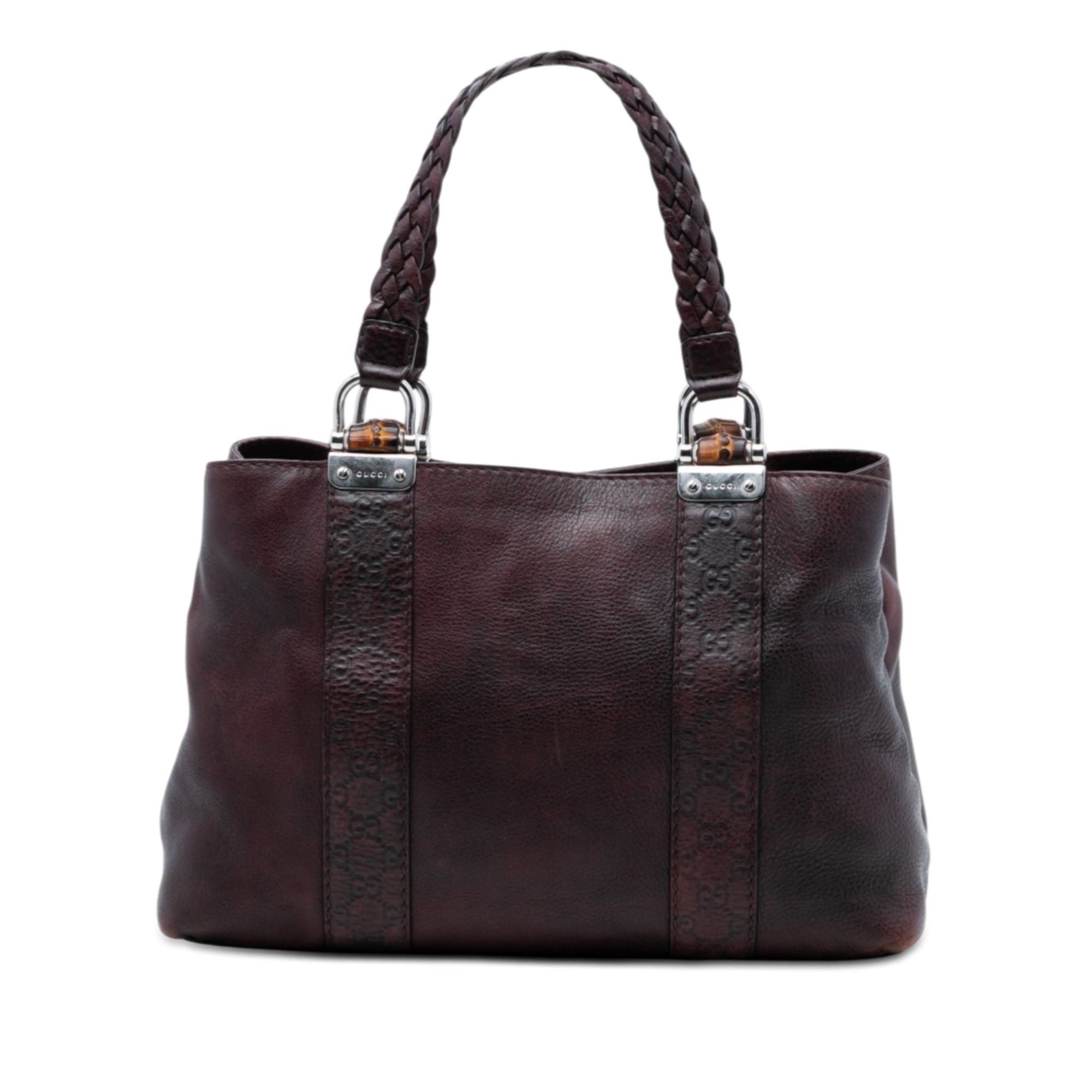 Gucci Guccissima Trimmed Leather Bamboo Libeccio Tote Size ONE SIZE - 1 Thumbnail