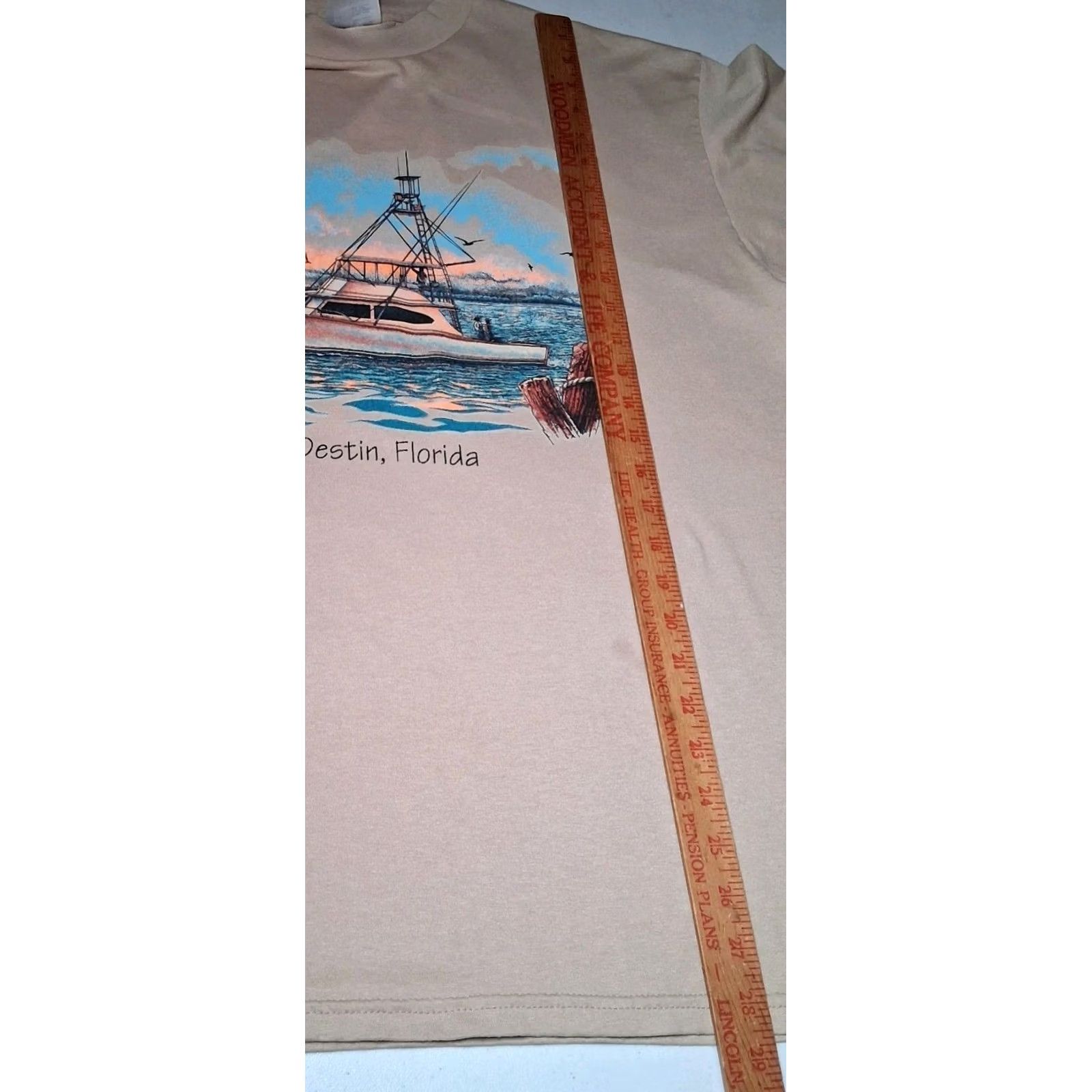 Vintage VINTAGE Lexington Destin Florida Shirt XL Beige Nautical Ocean Sunset Crewneck Short Sleeve T-Shirt Mens Size US XL / EU 56 / 4 - 7 Thumbnail