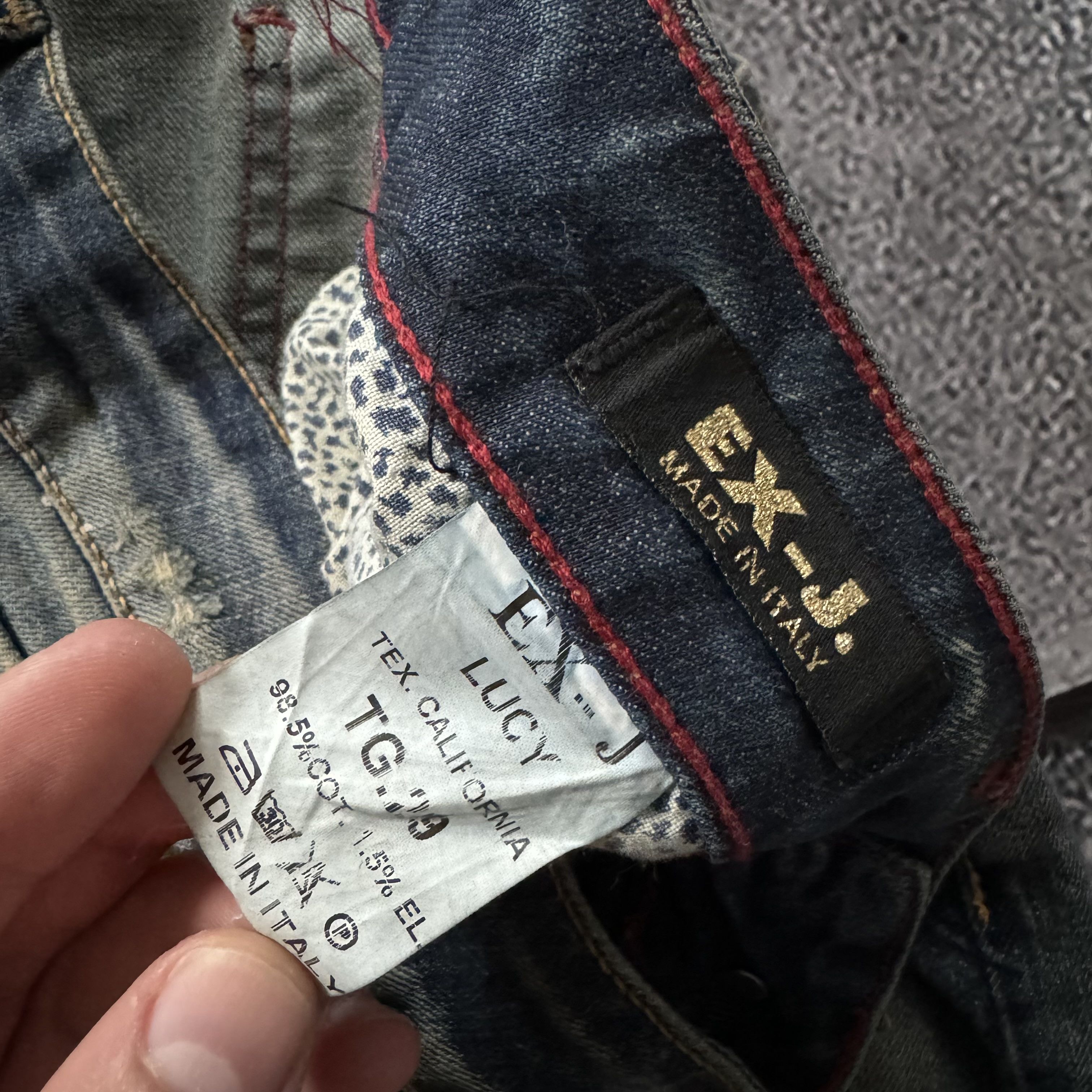 Vintage EX-J VINTAGE DISTRESSED FADED TRASHED JEANS AVANT GARDE Y2K Size 32" / US 10 / IT 46 - 10 Thumbnail