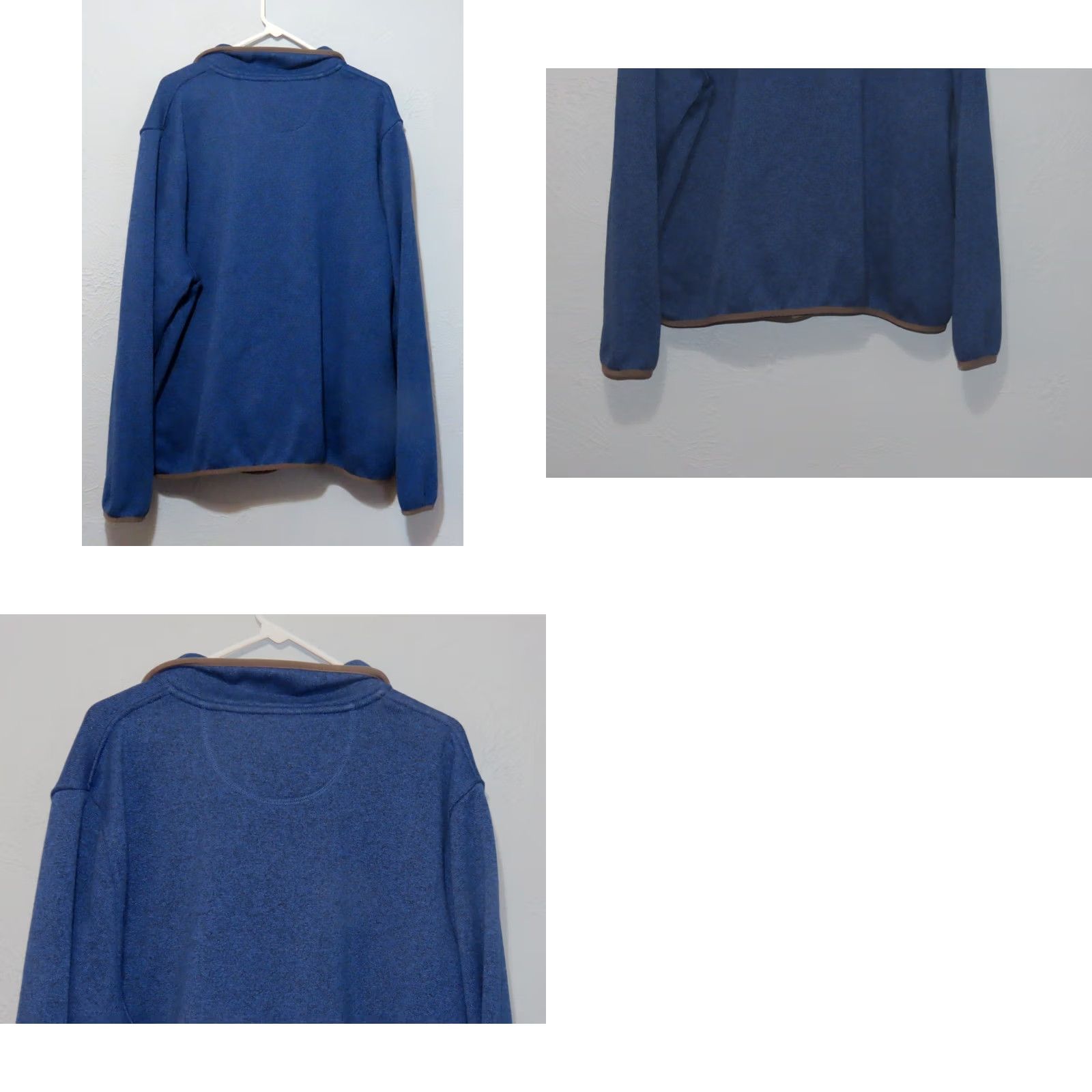 Vintage LL Bean Men's 2XL Reg Sweater Fleece 1/4 Snap Pullover Blue Gray Mock Neck Long Sleeve Pockets Solid Logo Christmas Casual Outdoors Vintage No Size US XXL / EU 58 / 5 - 8 Thumbnail
