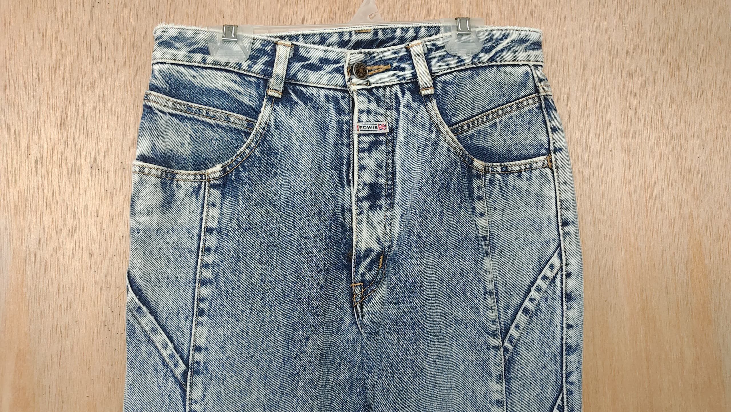 Edwin × If Six Was Nine × Isabel Marant VINTAGE EDWIN BLUE ACID WASH HIGH WAIST MOM JEANS Size 28" / US 6 / IT 42 - 3 Thumbnail