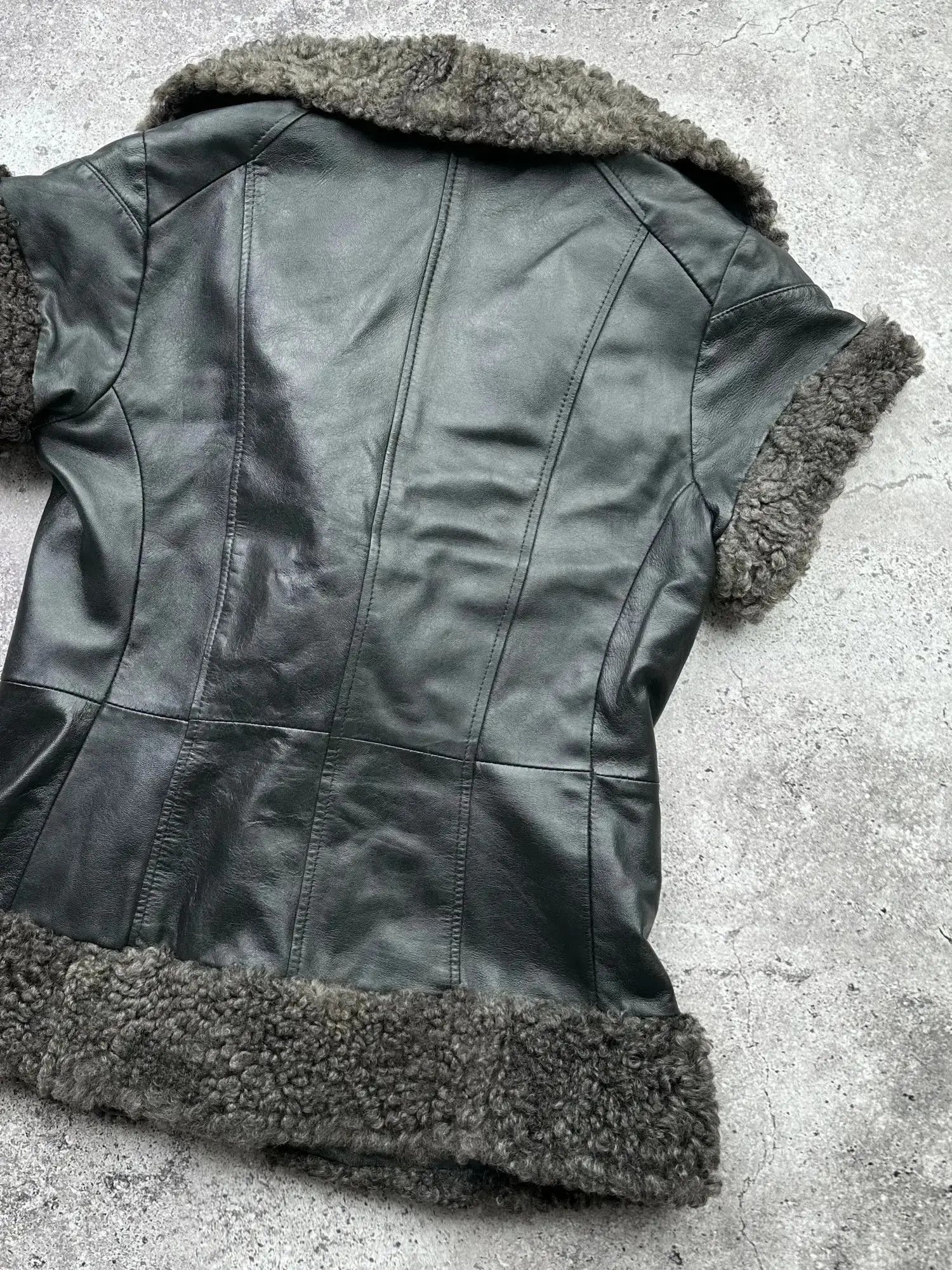 Genuine Leather Vintage Real Sheepskin/Leather Vest C95(V73) Size M / US 6-8 / IT 42-44 - 7 Thumbnail